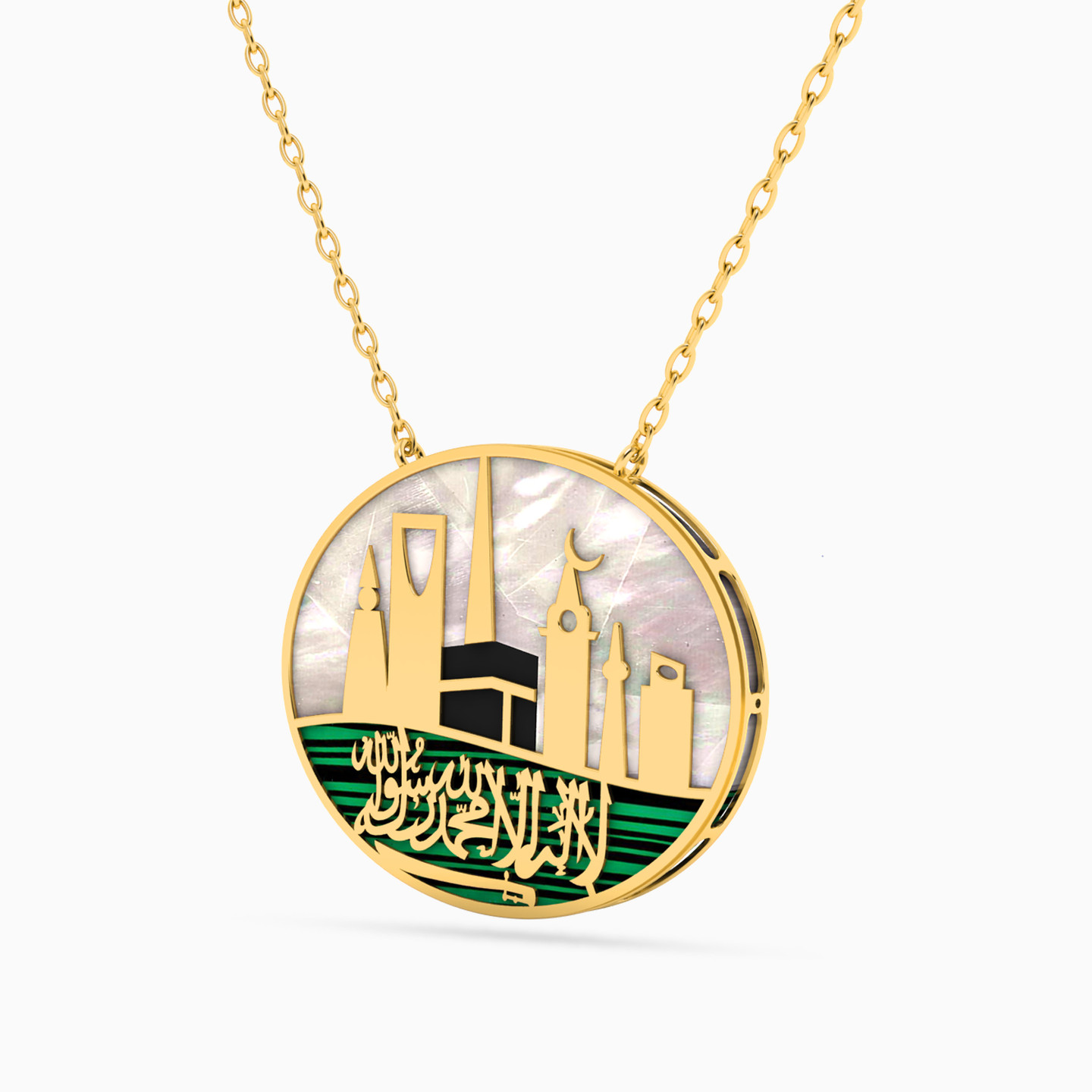 Mecca Colored Stones Necklace in 18K Gold - 2 Mecca Colored Stones Necklace in 18K Gold - 2