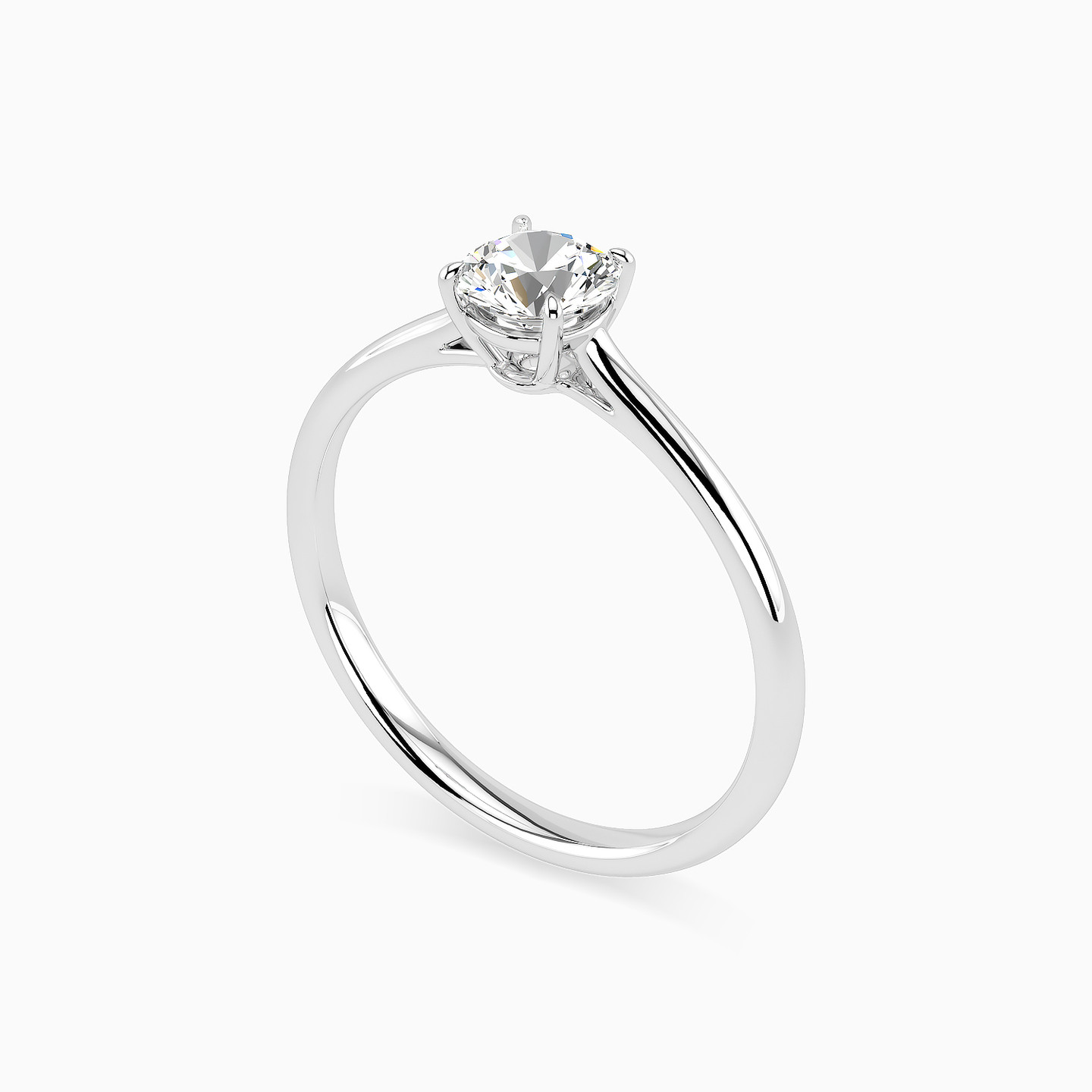 18K Gold Diamond Solitaire Ring - 2