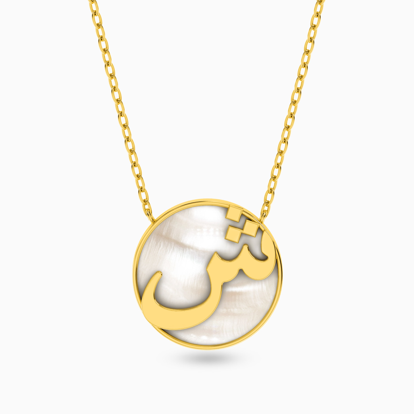 Letter Sheen Pearls Pendant with 18K Gold Chain