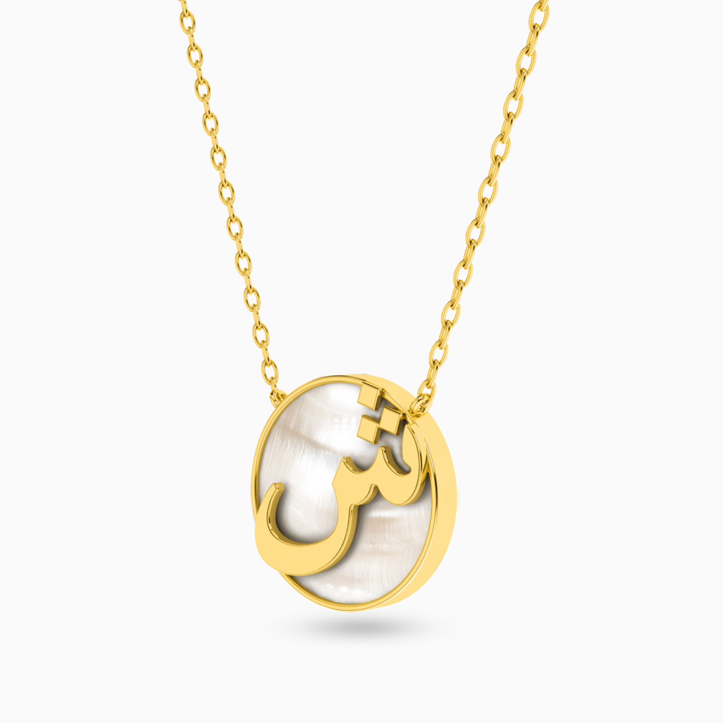 Letter Sheen Pearls Pendant with 18K Gold Chain - 2