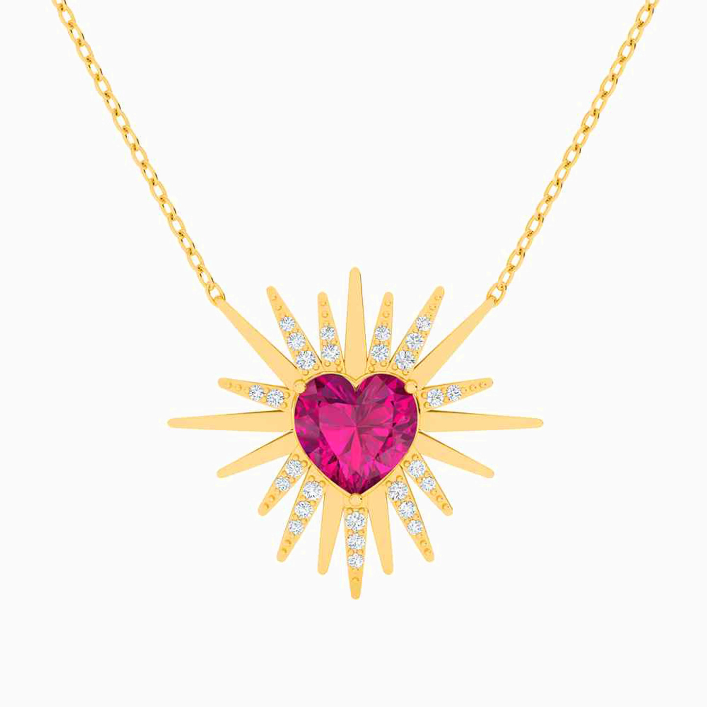 Heart Rose Stone Necklace in 18K Gold Heart Rose Stone Necklace in 18K Gold