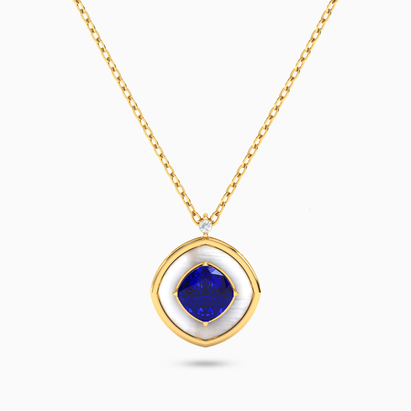 Multishaped Diamond & Colored Stones Necklace in 18K Gold Multishaped Diamond & Colored Stones Necklace in 18K Gold