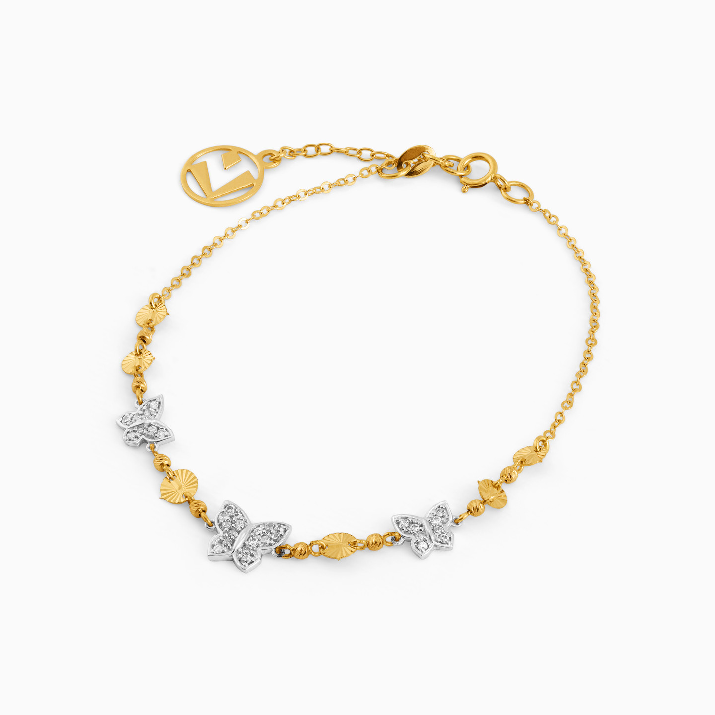 18K Gold Cubic Zirconia Chain Bracelet - 2
