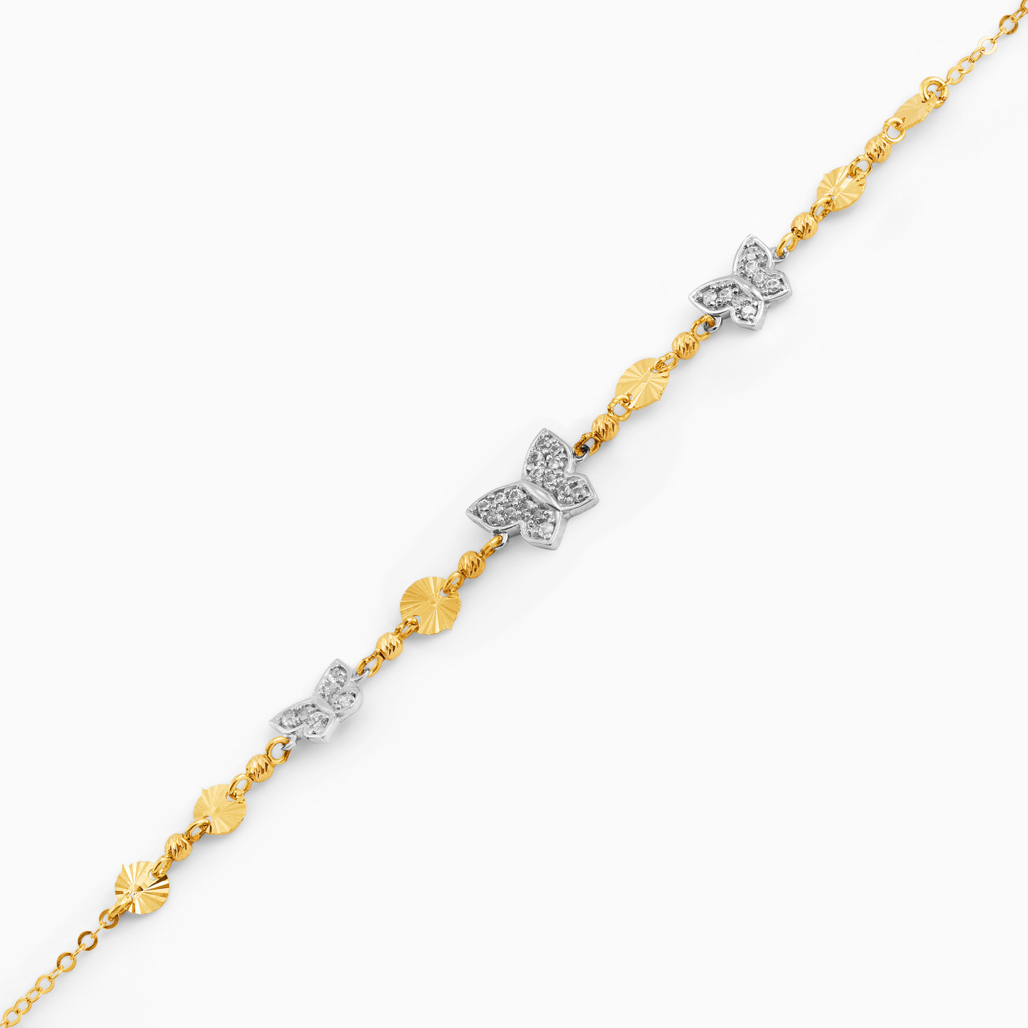 18K Gold Cubic Zirconia Chain Bracelet - 3