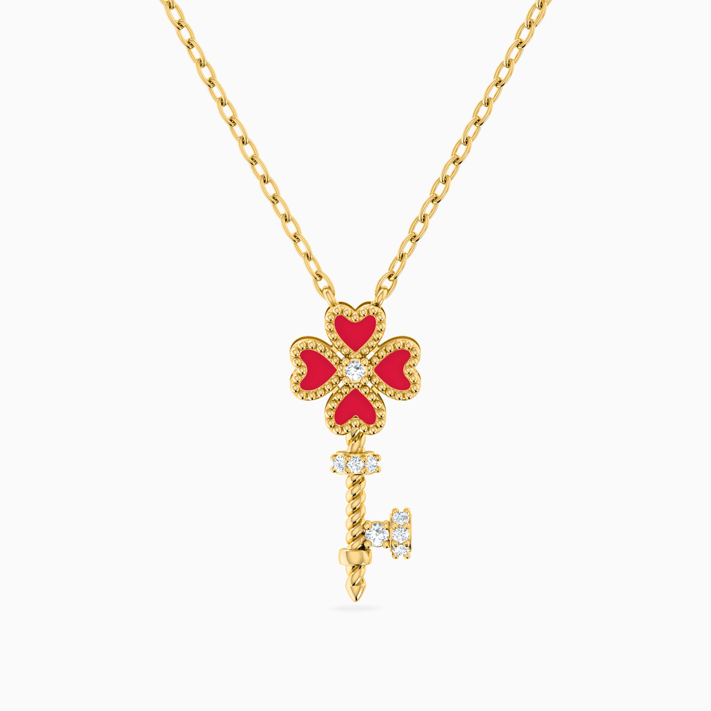 Key Red Stone Necklace in 18K Gold Key Red Stone Necklace in 18K Gold
