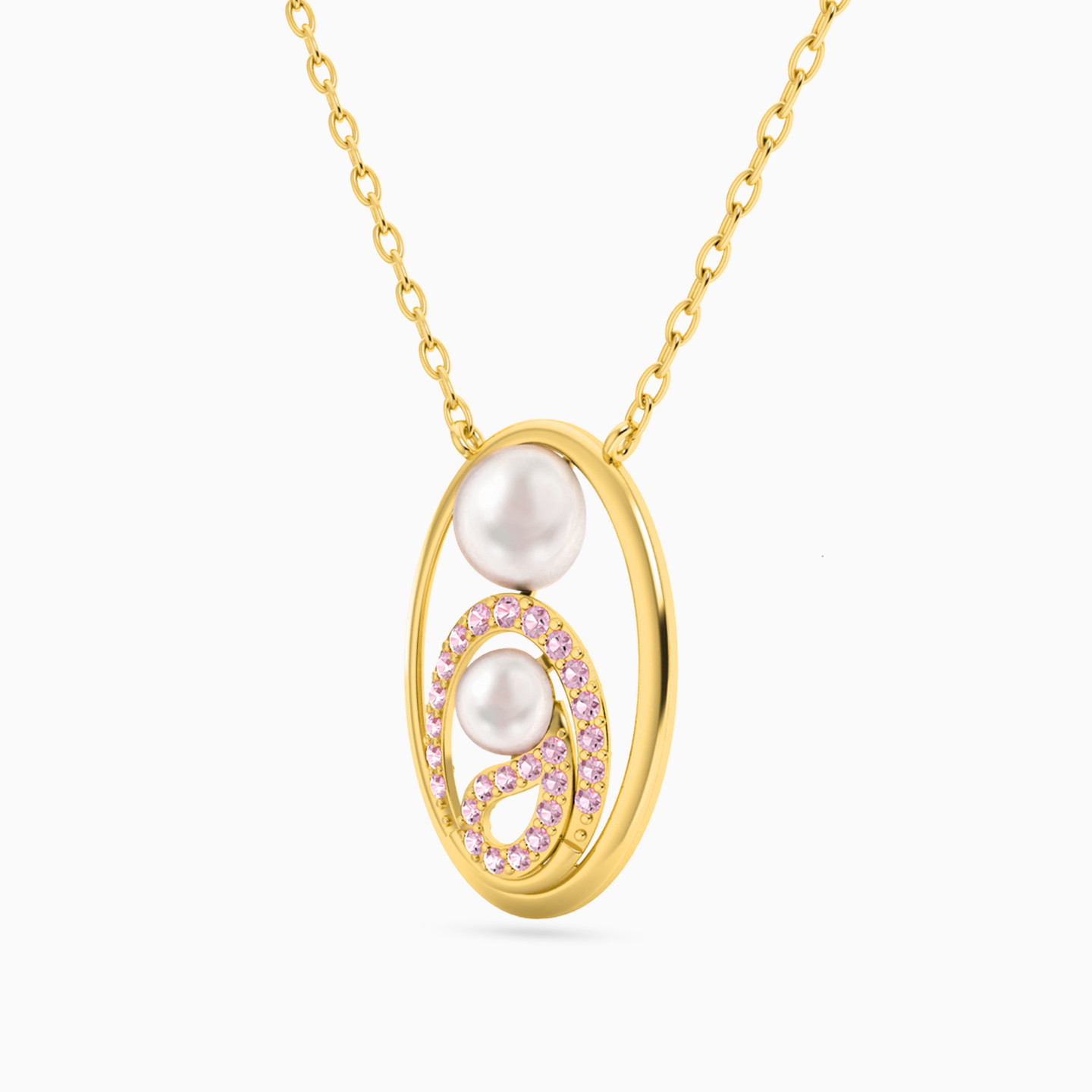 18K Gold Pearls Pendant Necklace - 2