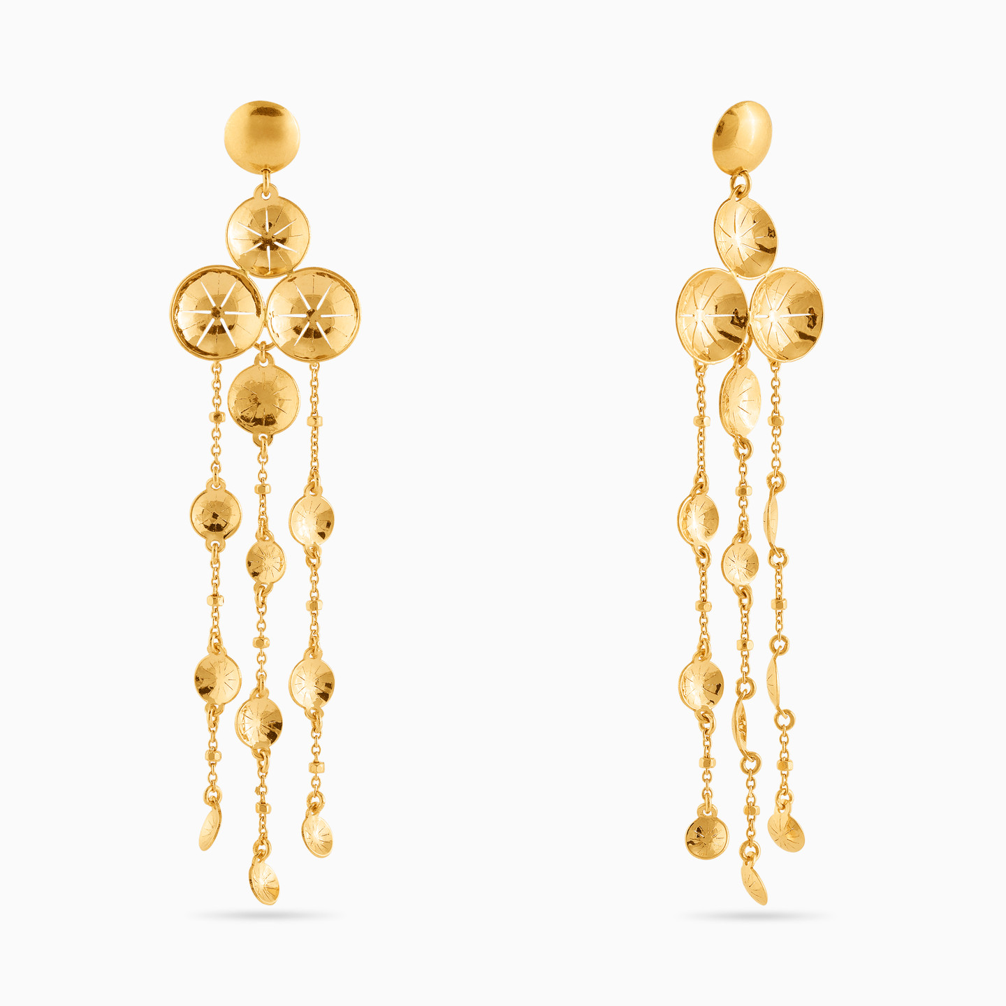 18K Gold Drop Earrings - 2