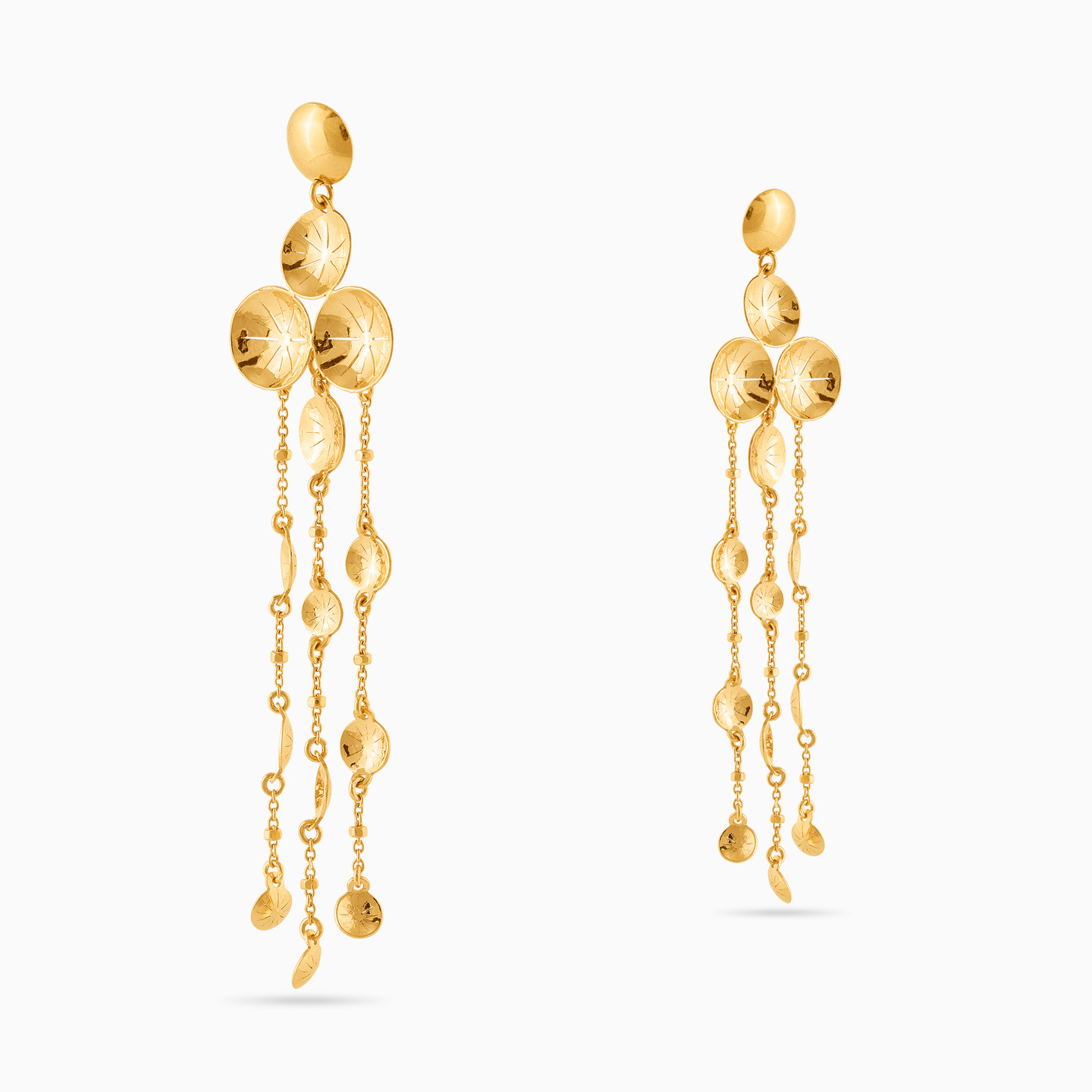 Tassel Drop Earrings in 18K Gold - 3 Tassel Drop Earrings in 18K Gold - 3