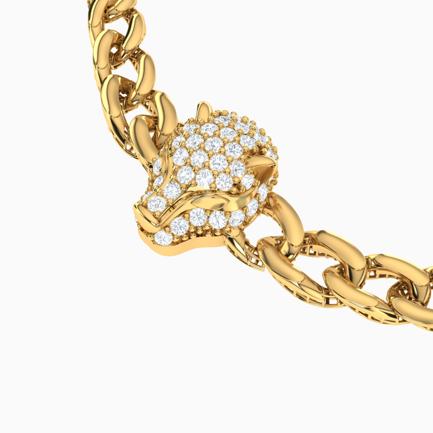 18K Gold Cubic Zirconia Chain Bracelet - 3