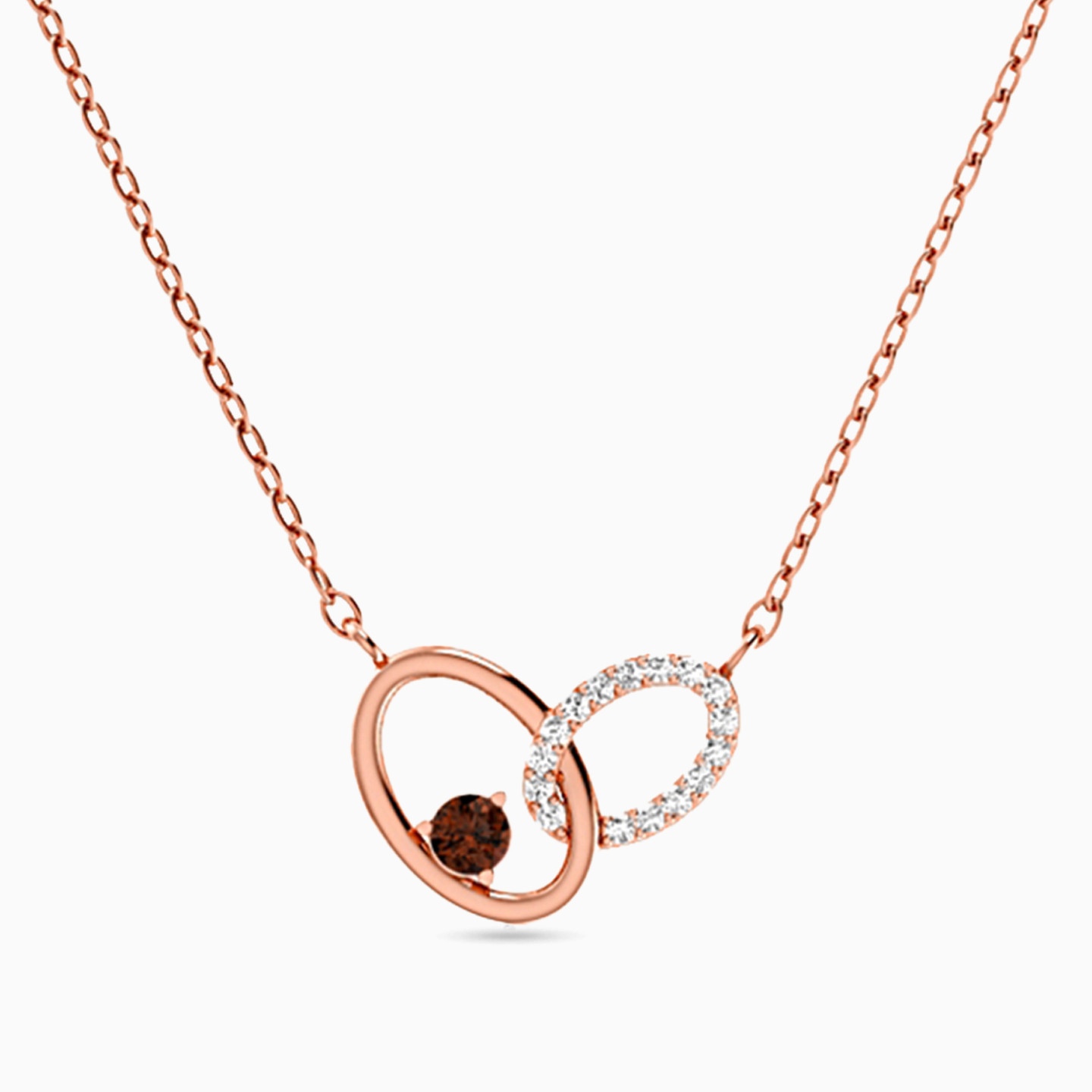 Oval Diamond & Red Stone Necklace in 18K Gold Oval Diamond & Red Stone Necklace in 18K Gold