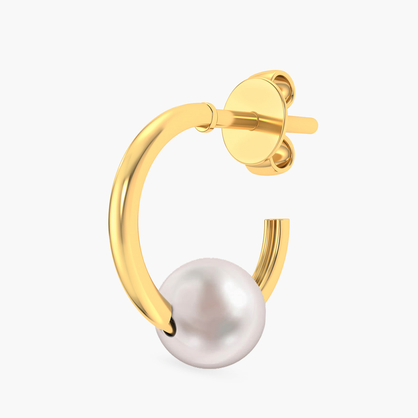 أقراط دائرية ذهب عيار 18 قيراط مزينة باللؤلؤ - 3 أقراط دائرية ذهب عيار 18 قيراط مزينة باللؤلؤ - 3