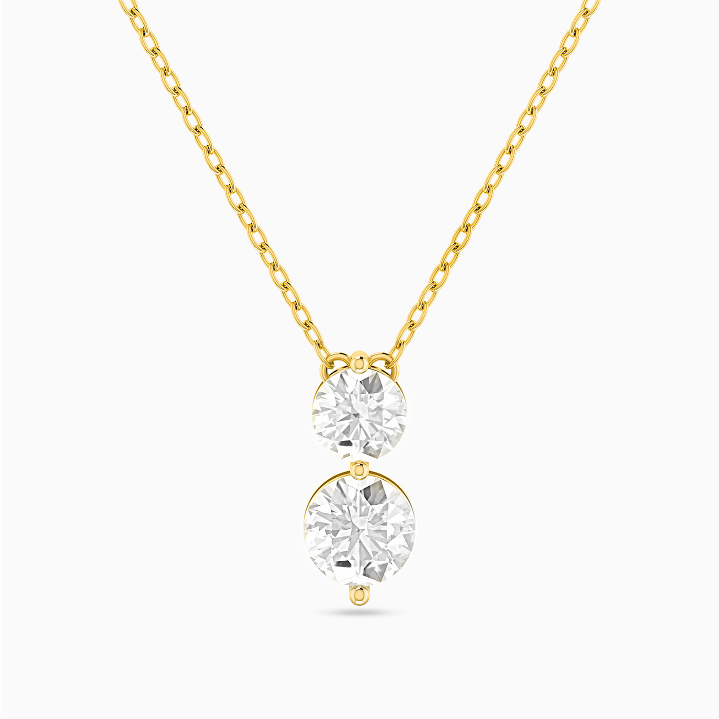 سلسلة ذهب مستديرة عيار 18 قيراط مزينة بحجر شفاف سلسلة ذهب مستديرة عيار 18 قيراط مزينة بحجر شفاف