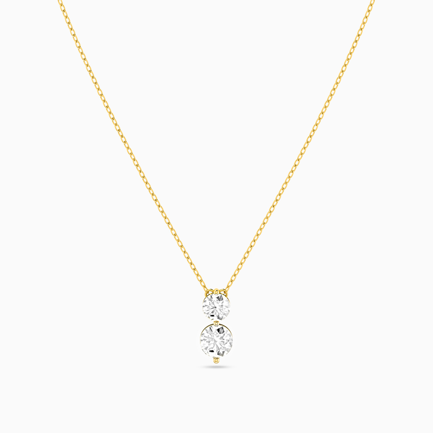 سلسلة ذهب مستديرة عيار 18 قيراط مزينة بحجر شفاف - 3 سلسلة ذهب مستديرة عيار 18 قيراط مزينة بحجر شفاف - 3