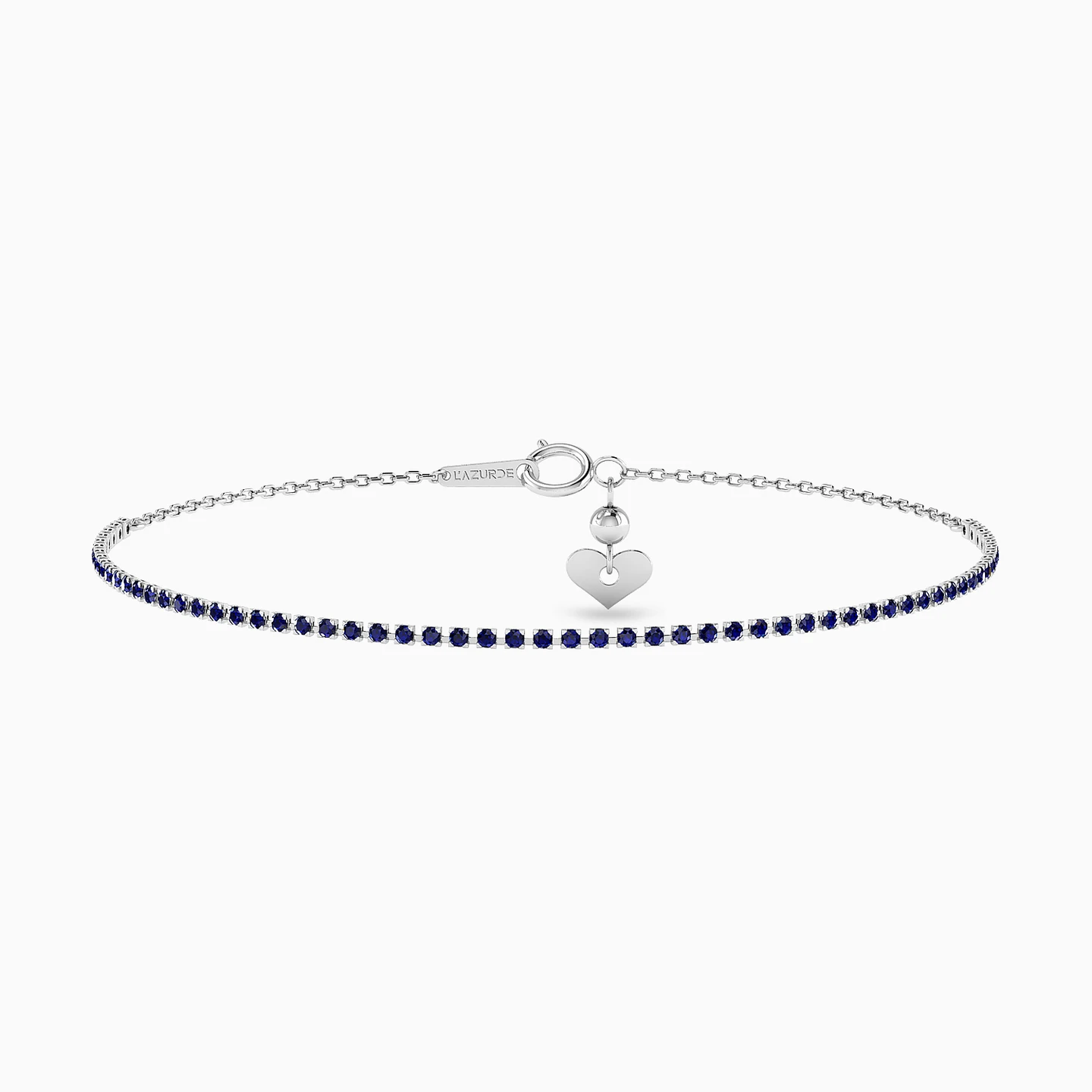 Round Blue Stone Chain Bracelet in 18K Gold Round Blue Stone Chain Bracelet in 18K Gold