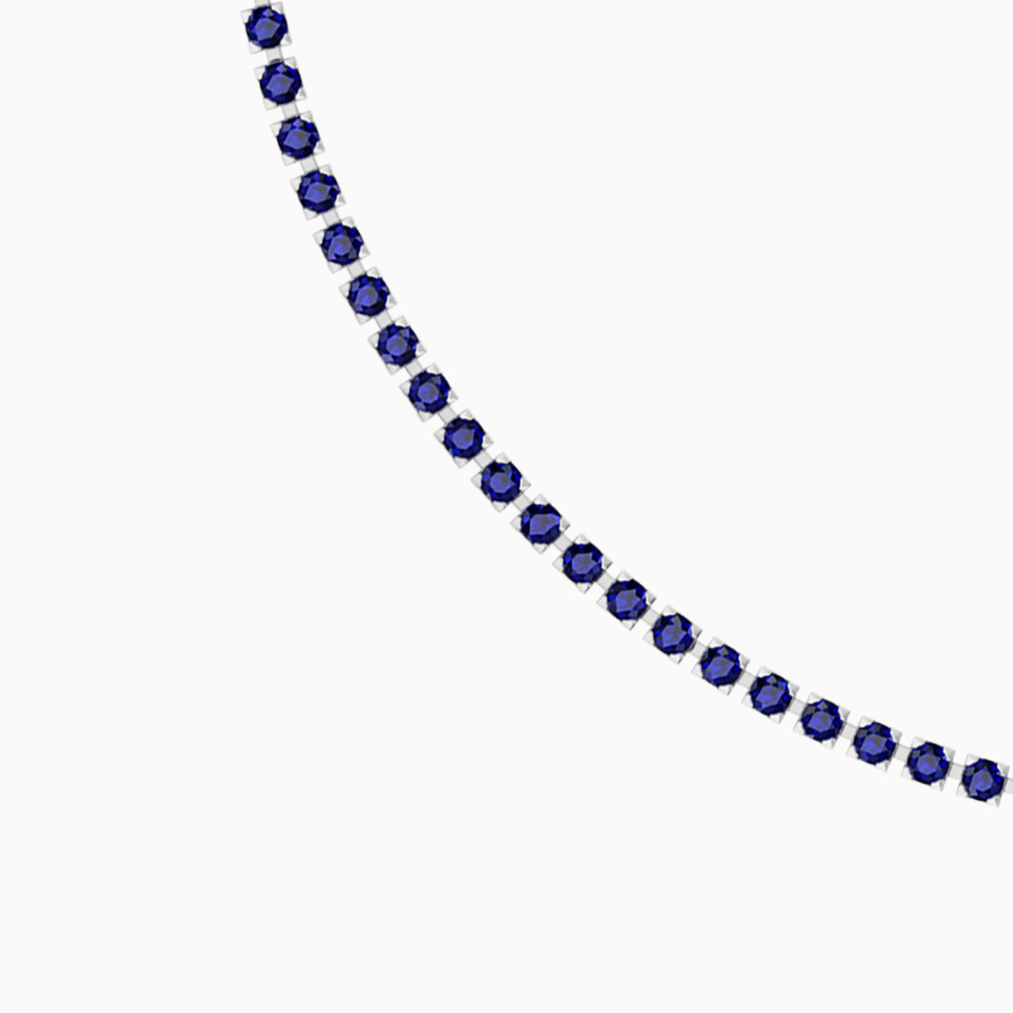Round Blue Stone Chain Bracelet in 18K Gold - 3 Round Blue Stone Chain Bracelet in 18K Gold - 3