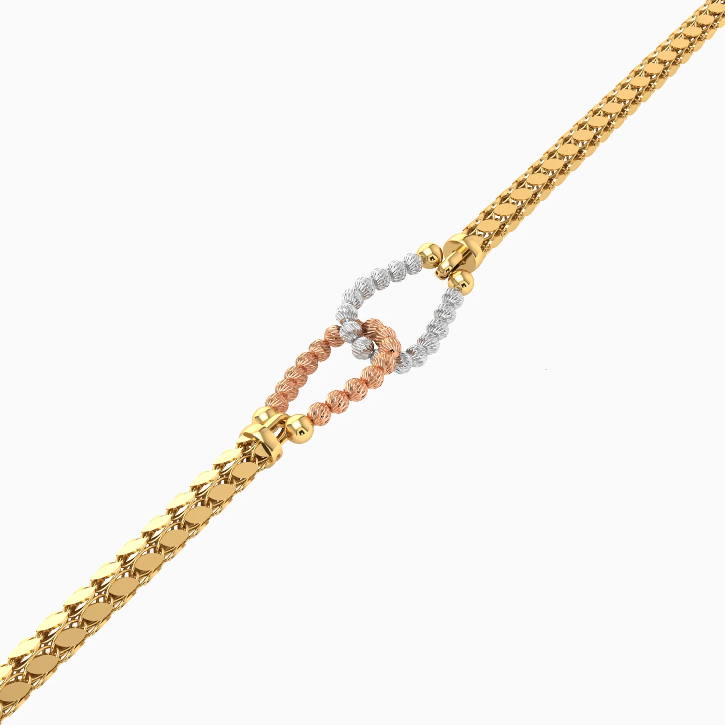 Beaded Chain Bracelet in 21K Gold - 3 Beaded Chain Bracelet in 21K Gold - 3
