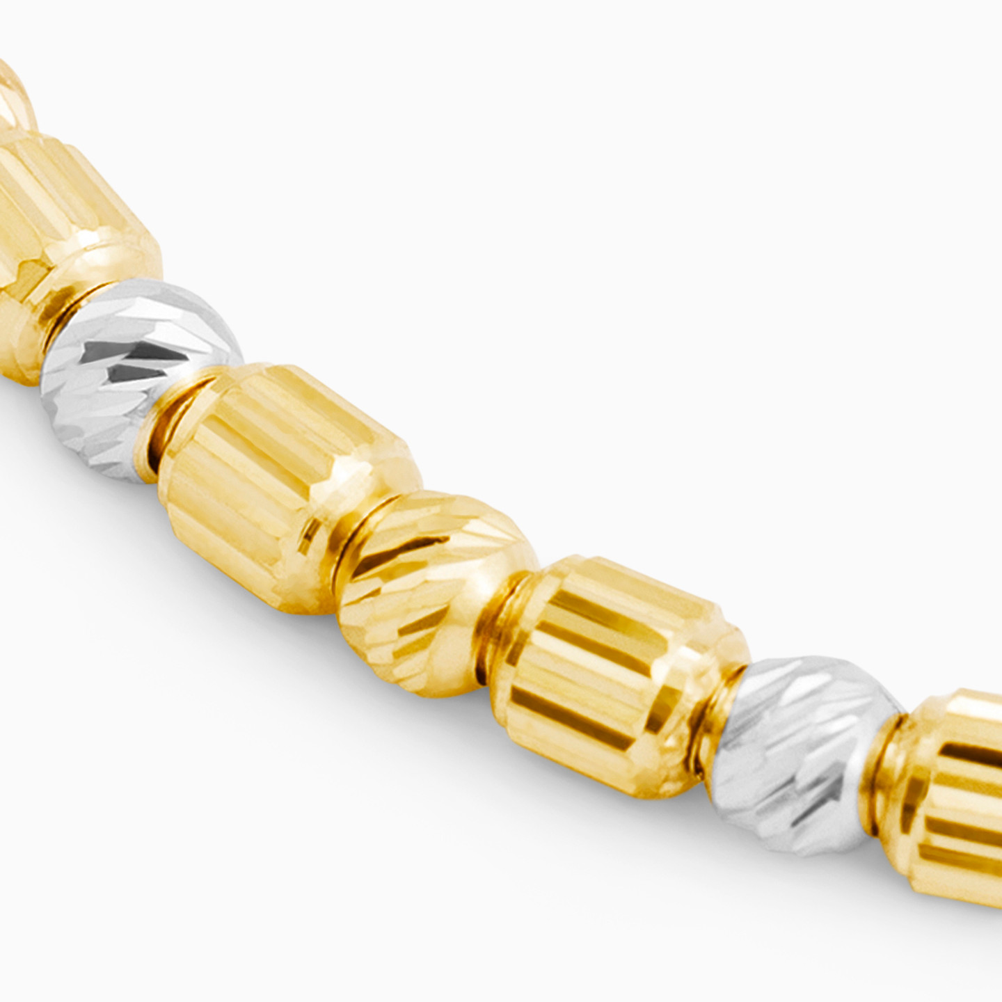 أسورة بسلسلة ذهب خرز عيار 18 قيراط - 3 أسورة بسلسلة ذهب خرز عيار 18 قيراط - 3