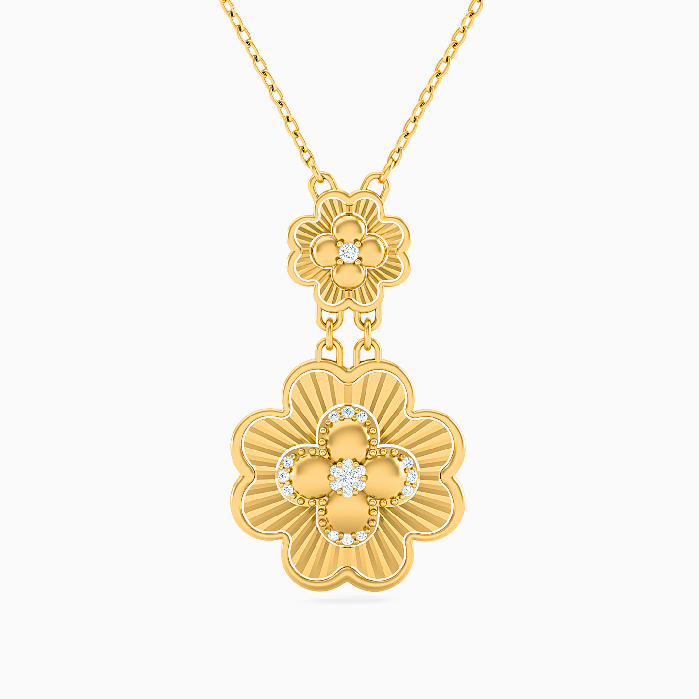 18K Gold Diamond Pendant Necklace