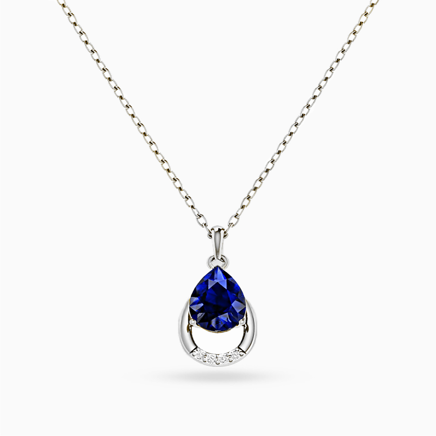 Pear Blue Stone Necklace in 18K Gold Pear Blue Stone Necklace in 18K Gold