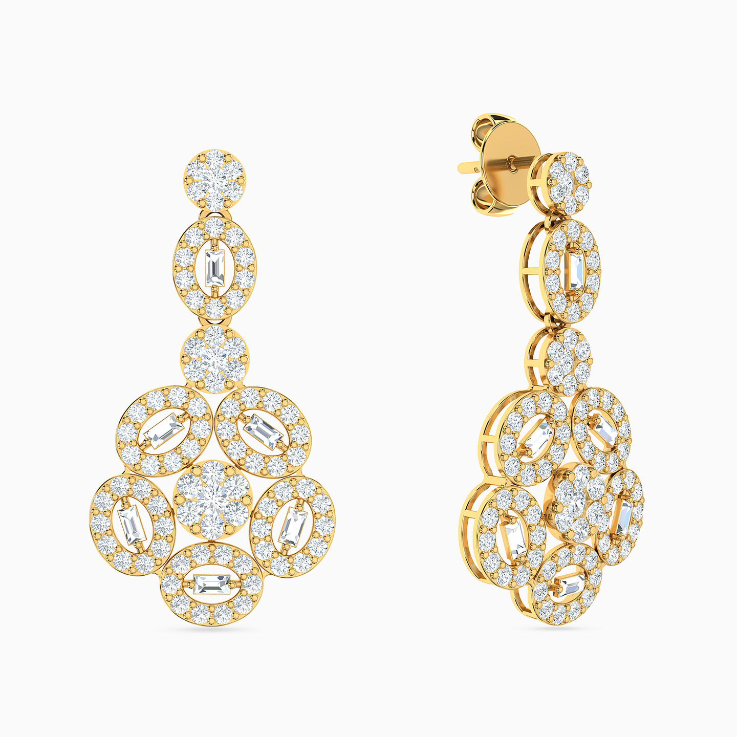 Flower Cubic Zirconia Full Set in 18K Gold (4 Pieces) - 5 Flower Cubic Zirconia Full Set in 18K Gold (4 Pieces) - 5