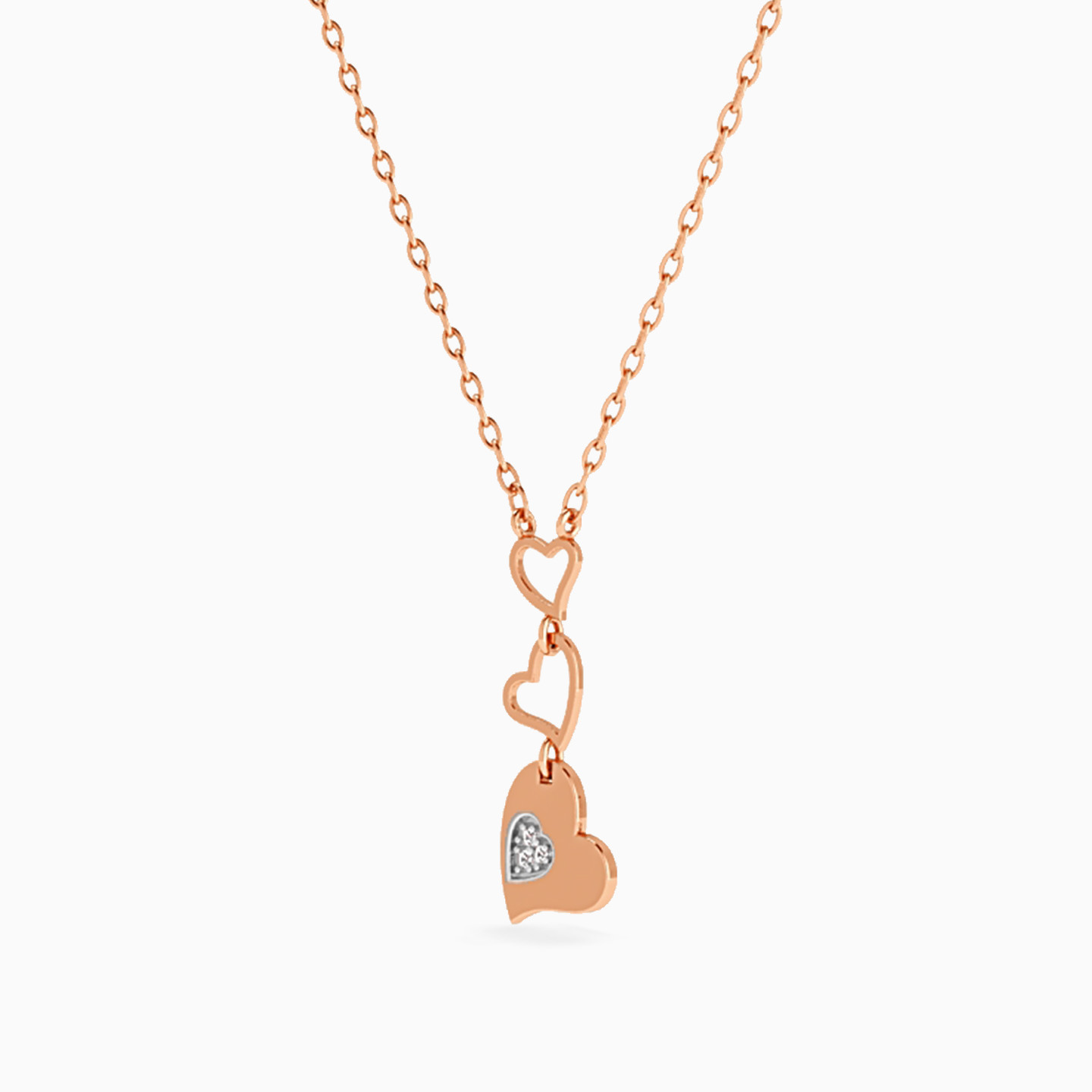 Heart Diamond Necklace in 18K Gold - 2 Heart Diamond Necklace in 18K Gold - 2