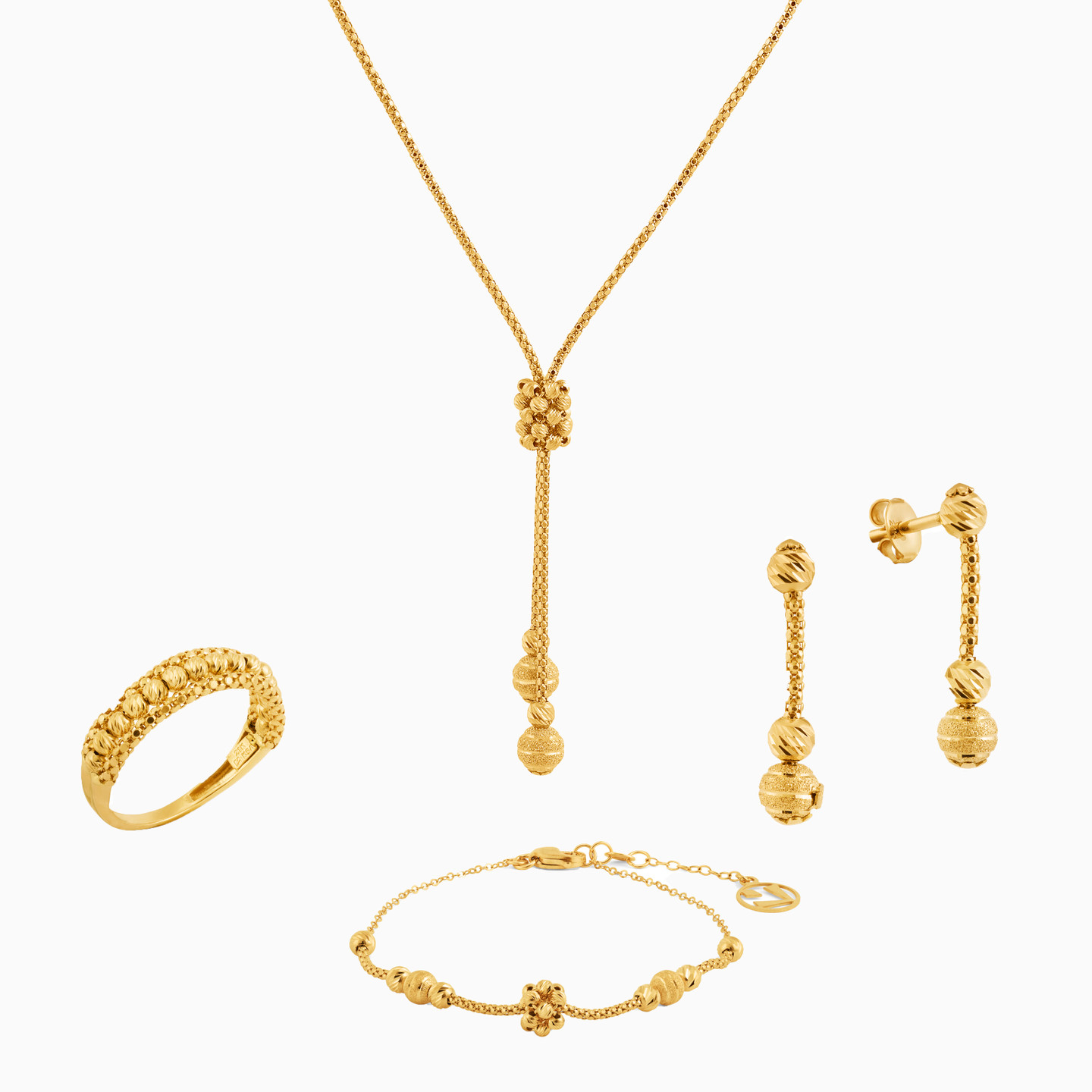 Beaded Full Set in 21K Gold (4 Pieces) Beaded Full Set in 21K Gold (4 Pieces)