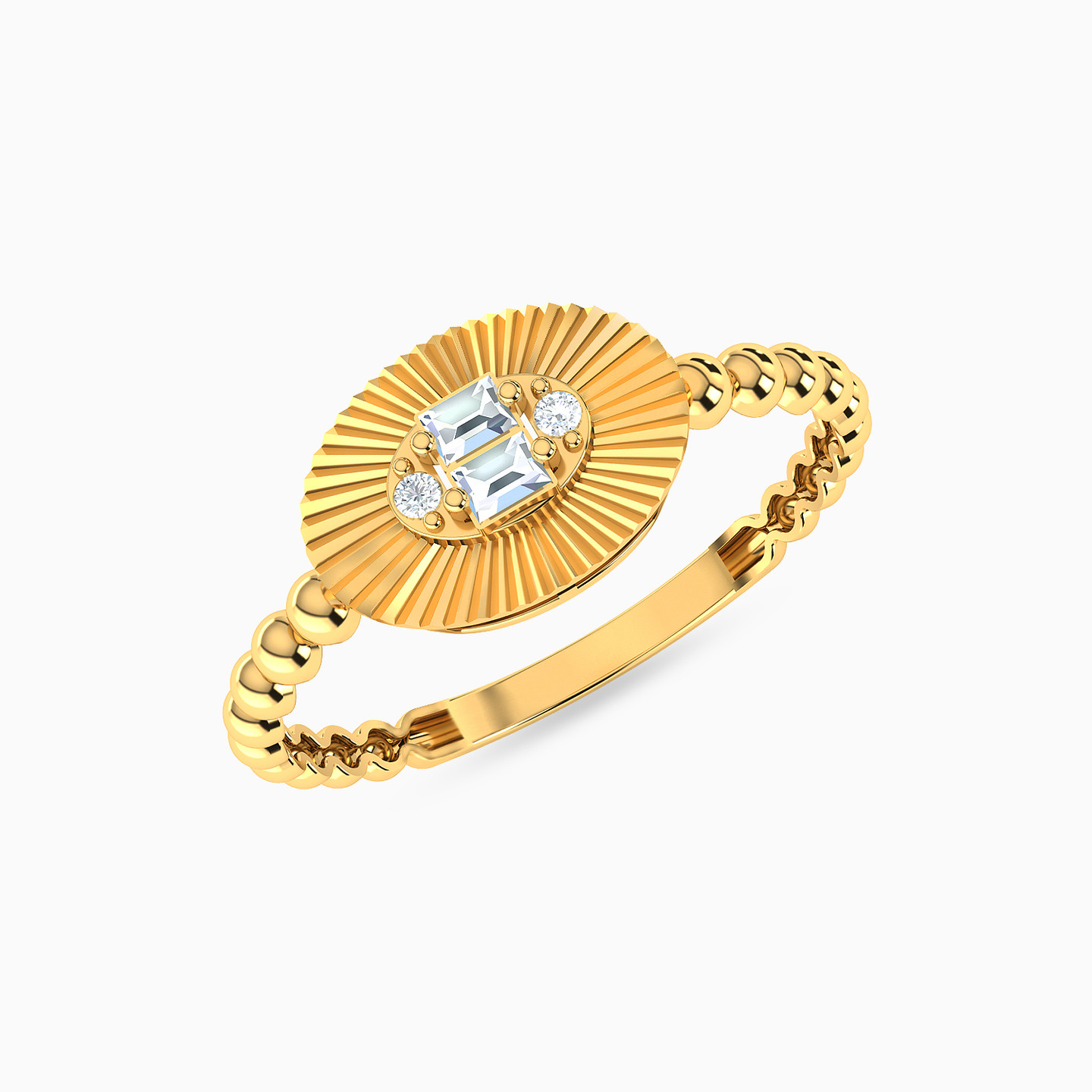 طقم ذهب بيضاوي عيار 21 قيراط مزين بأحجار الزركون (4 قطع) - 3 طقم ذهب بيضاوي عيار 21 قيراط مزين بأحجار الزركون (4 قطع) - 3