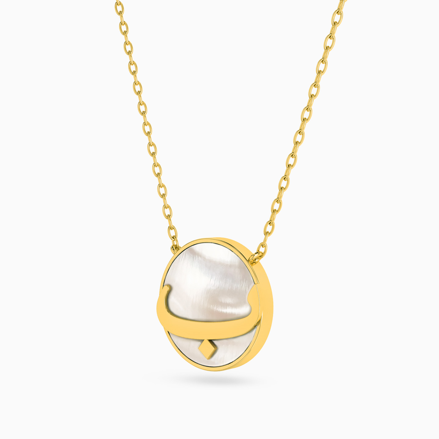 سلسلة ذهب حرف ب عيار 18 قيراط مزينة باللؤلؤ   - 2