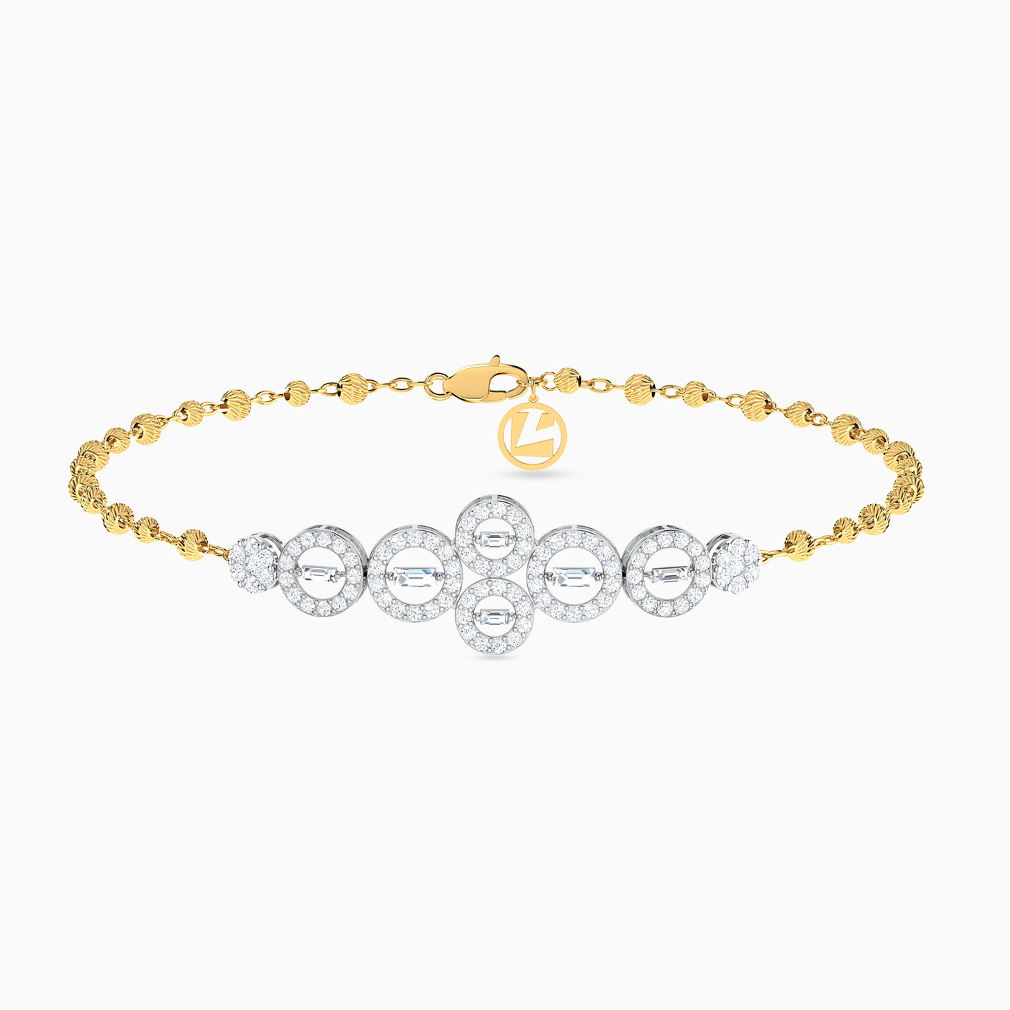 Circle Cubic Zirconia Chain Bracelet in 18K Gold Circle Cubic Zirconia Chain Bracelet in 18K Gold