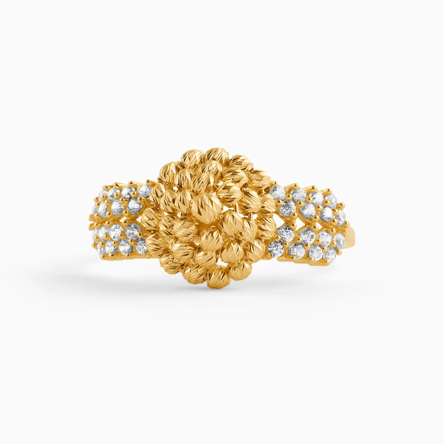 Flower Cubic Zirconia Ring in 21K Gold Flower Cubic Zirconia Ring in 21K Gold