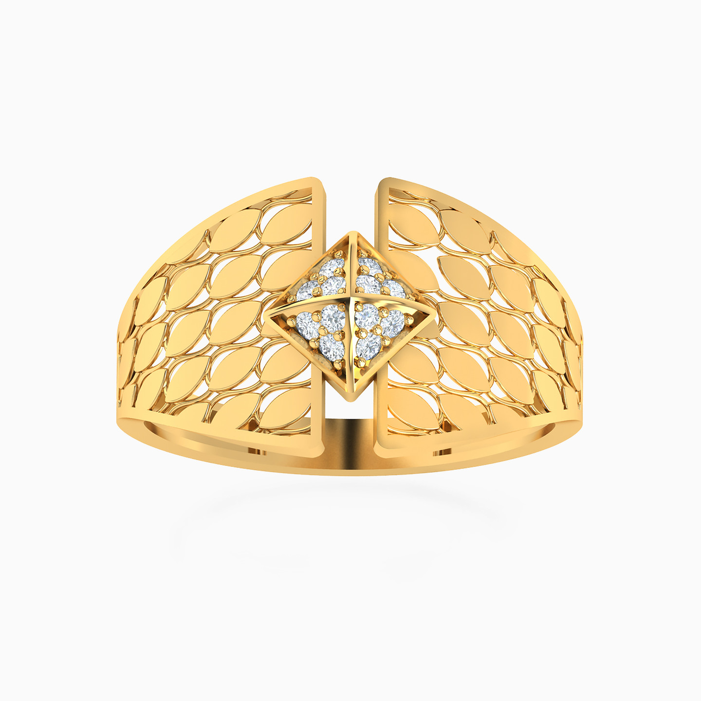 21K Gold Cubic Zirconia Statement Ring