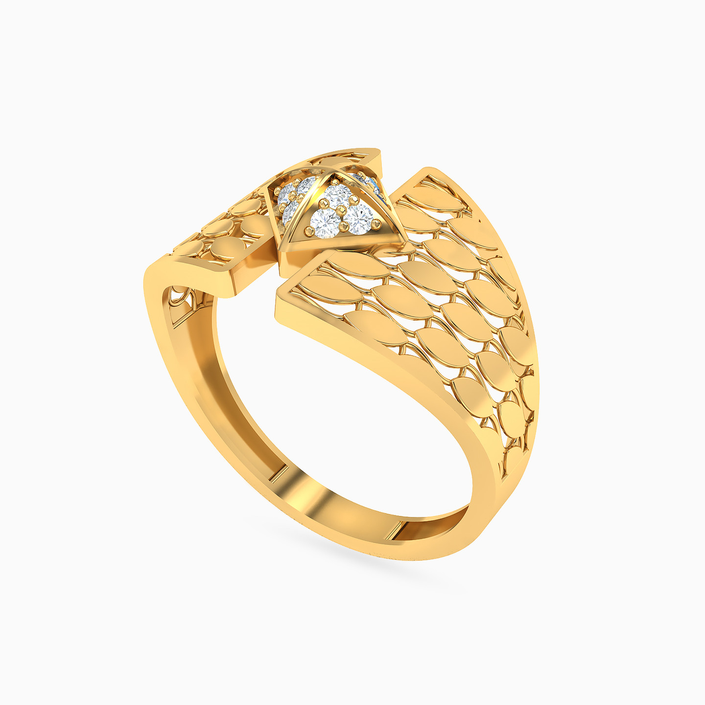 21K Gold Cubic Zirconia Statement Ring - 2