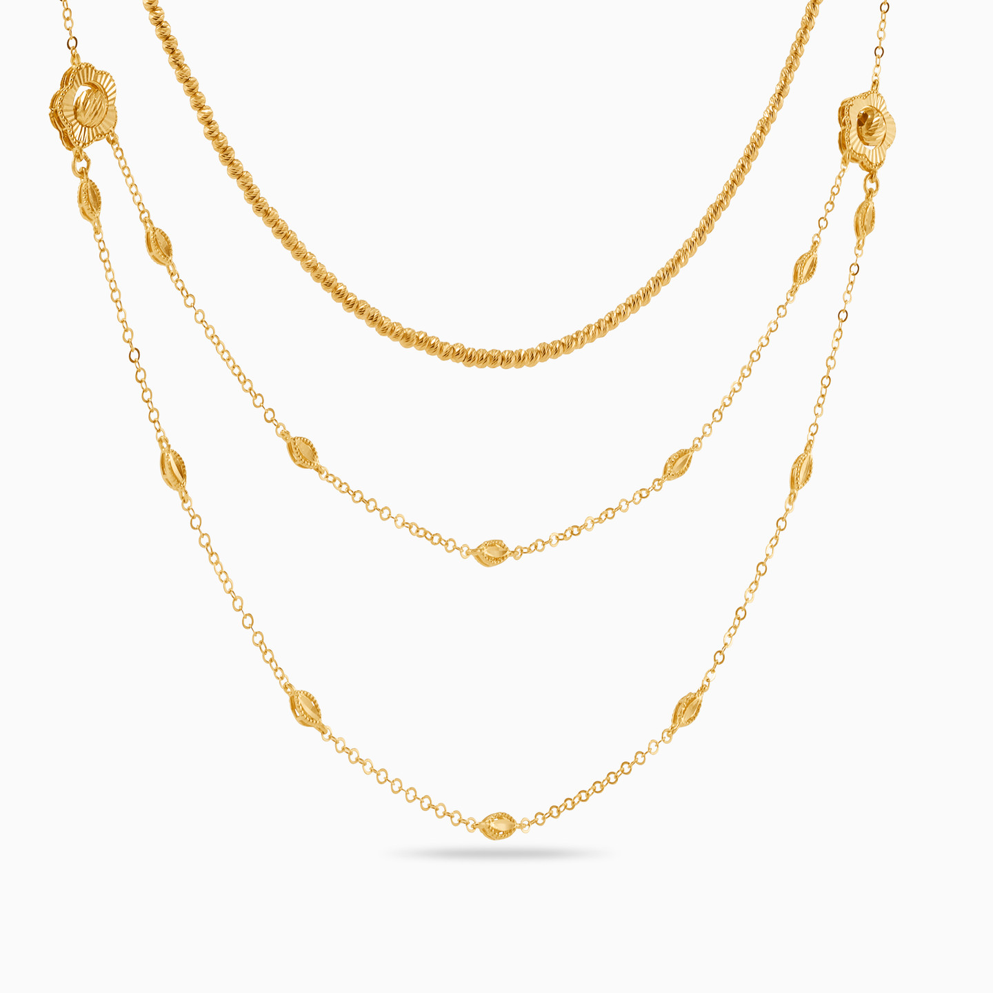 Beaded Layered Necklace in 18K Gold - 2