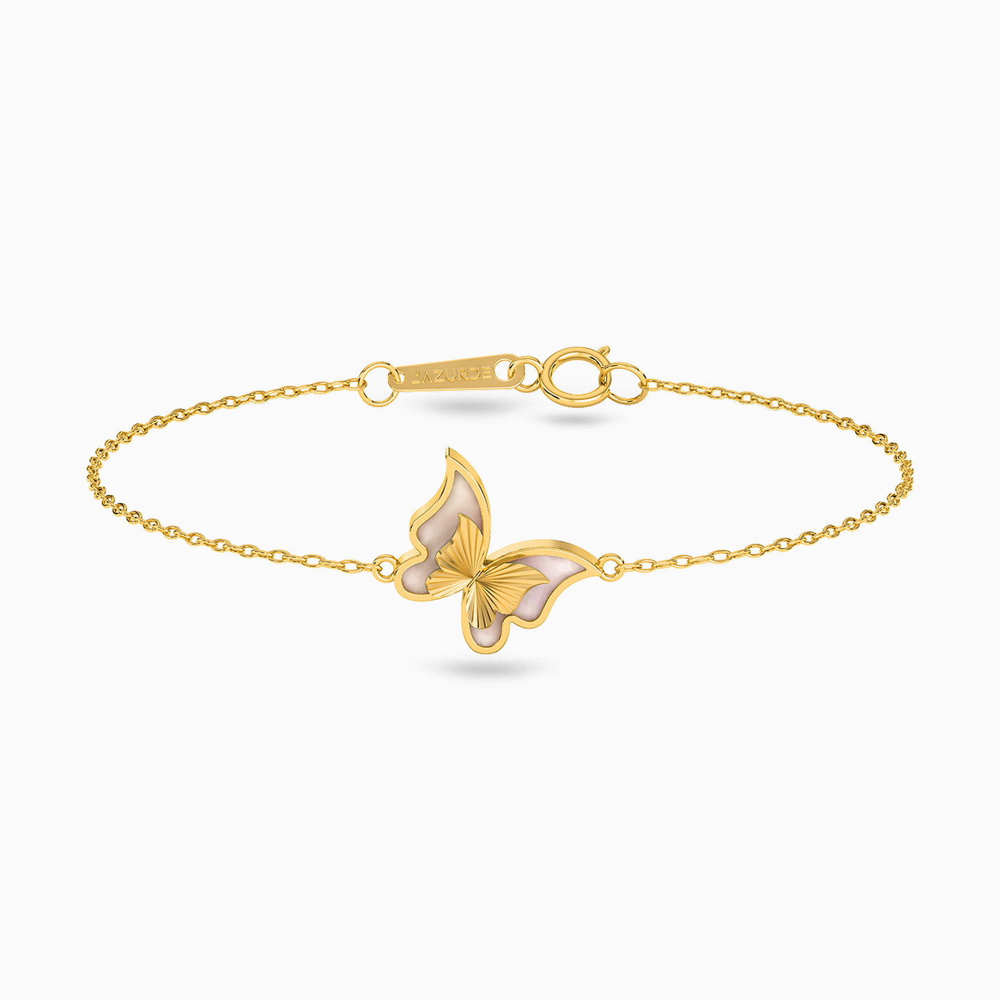 Butterfly Colored Stones Chain Bracelet in 18K Gold Butterfly Colored Stones Chain Bracelet in 18K Gold