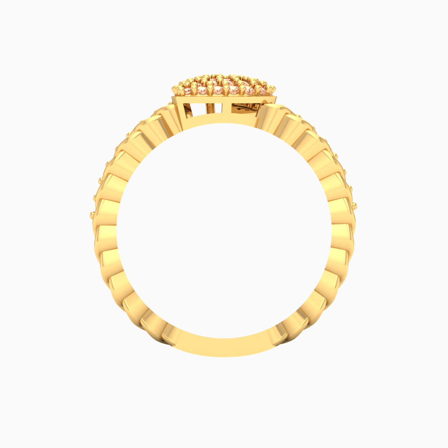 18K Gold Colored Stones Statement Ring - 3