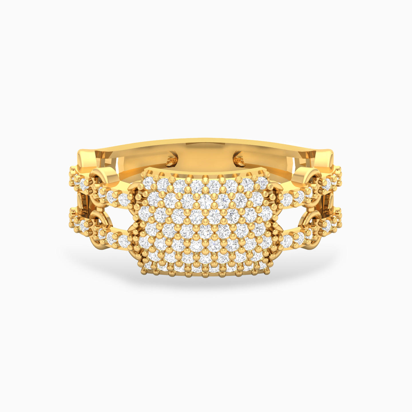 18K Gold Cubic Zirconia Statement Ring