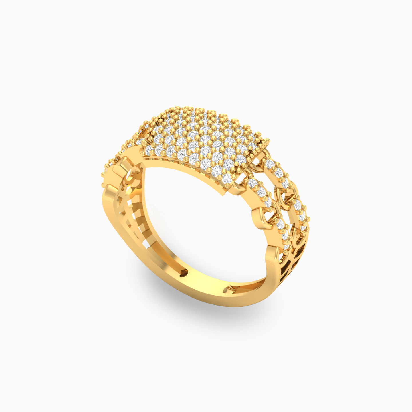 18K Gold Cubic Zirconia Statement Ring - 2
