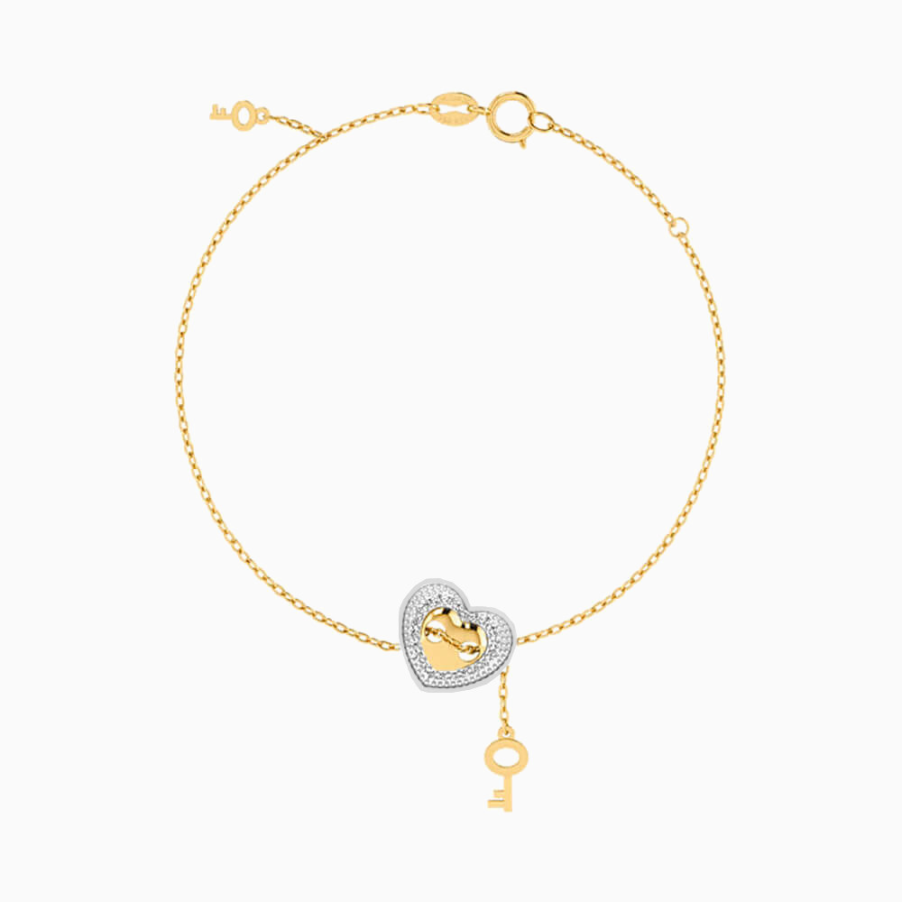 Heart Diamond Chain Bracelet in 18K Gold Heart Diamond Chain Bracelet in 18K Gold