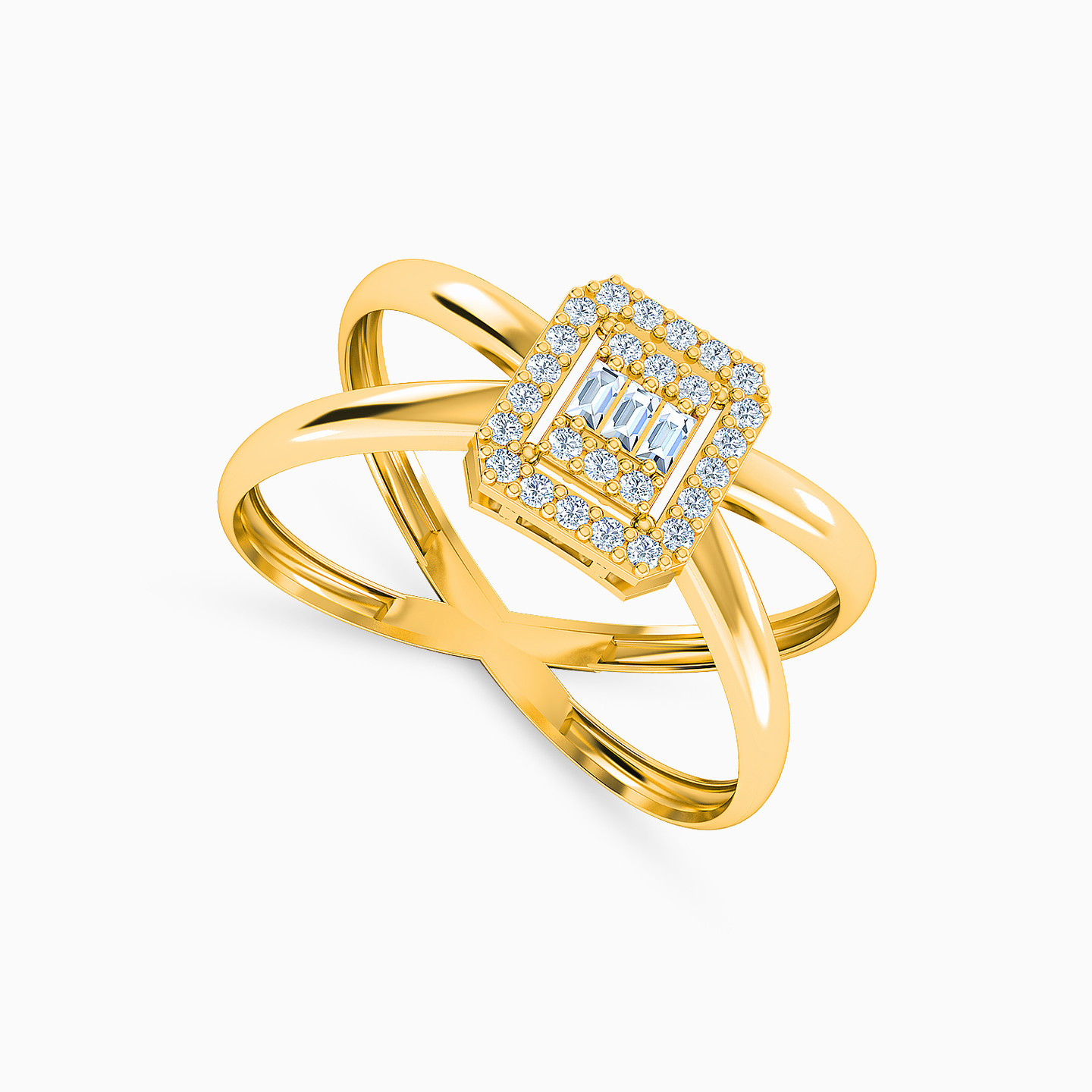 21K Gold Cubic Zirconia Statement Ring - 2