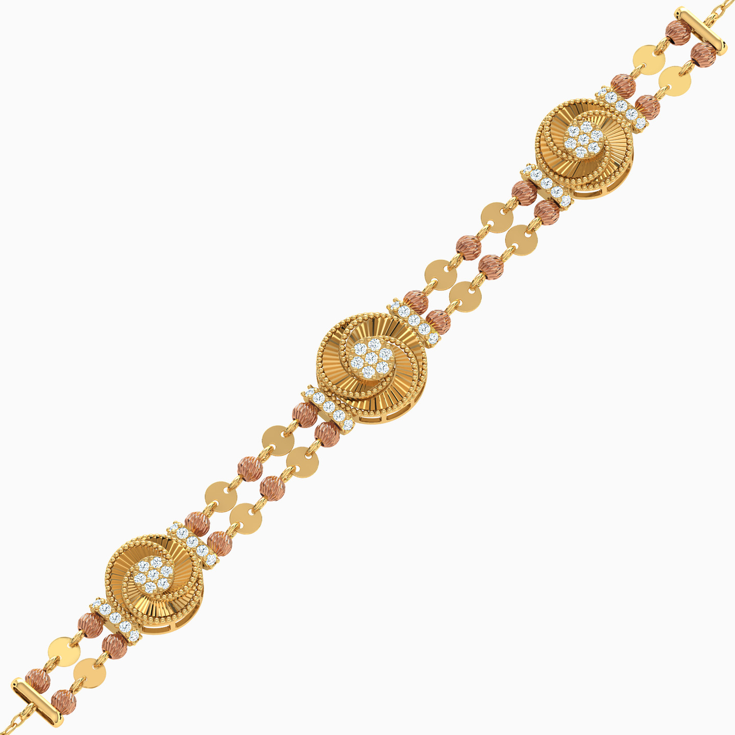 21K Gold Cubic Zirconia Chain Bracelet - 3