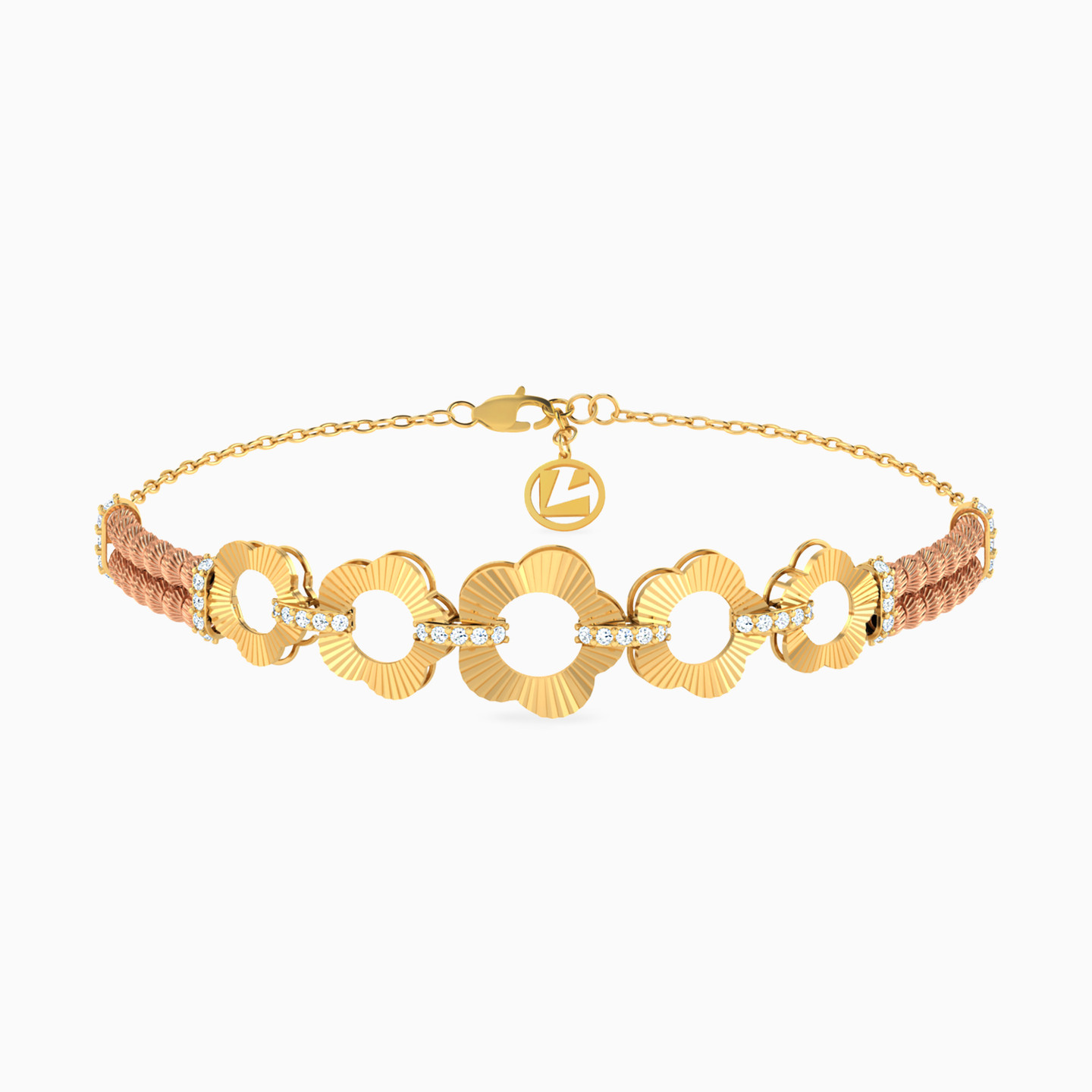 21K Gold Cubic Zirconia Chain Bracelet