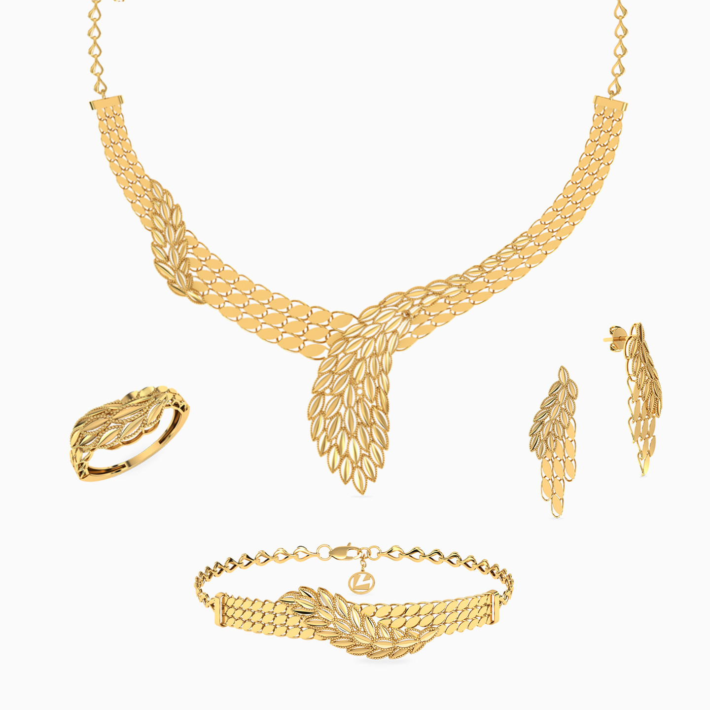 Leaf Full Set in 21K Gold (4 Pieces)