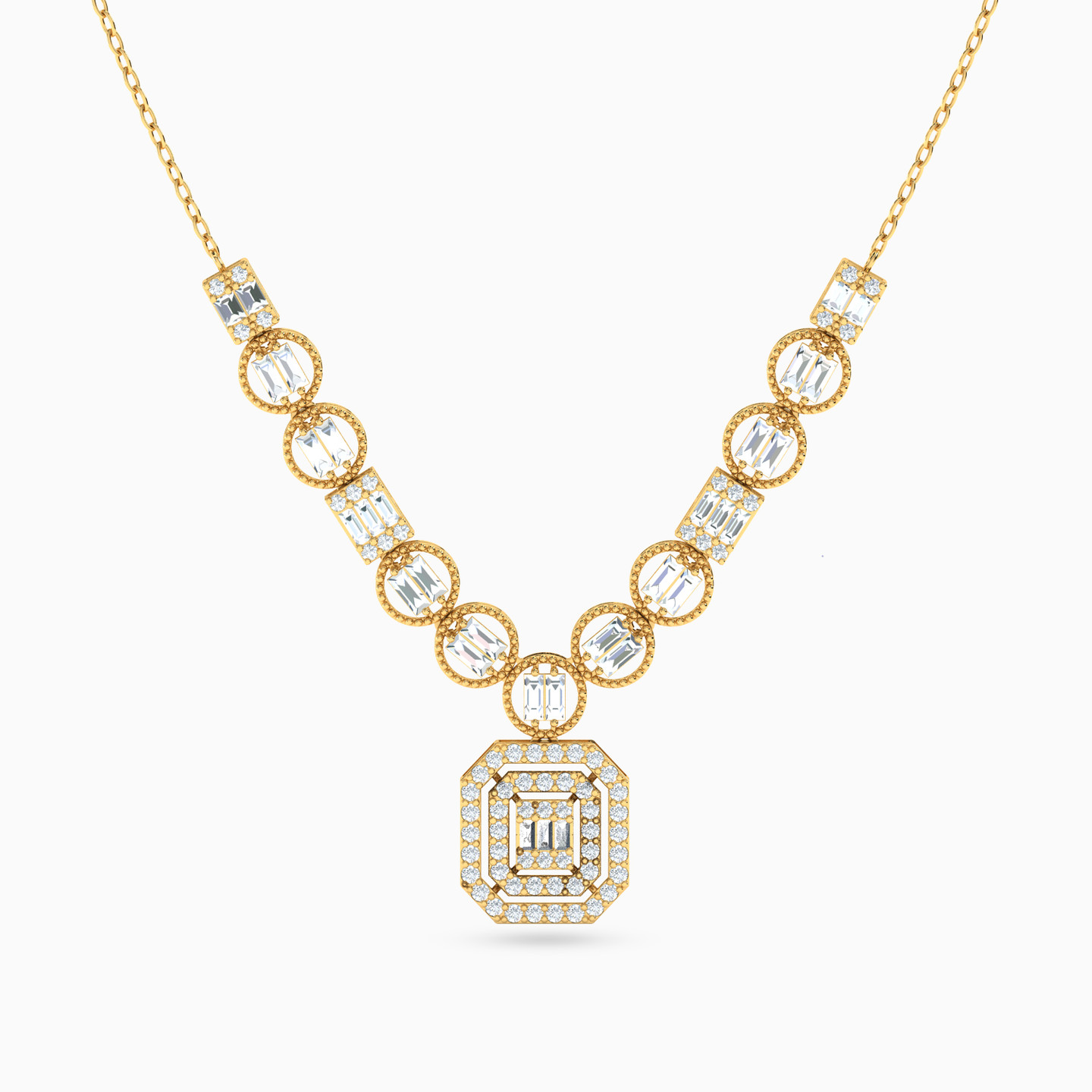 18K Gold Cubic Zirconia Jewelry Set - 4 Pieces - 5