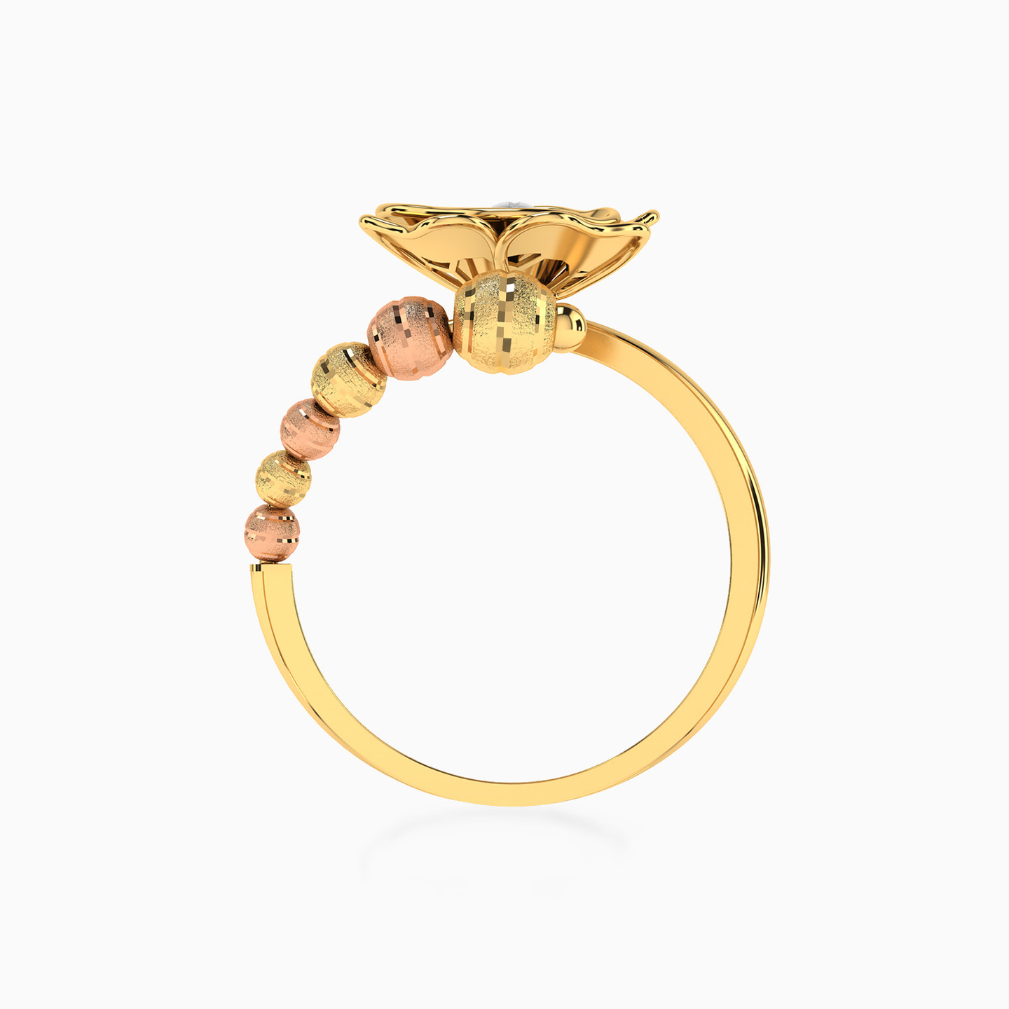 Flower Two-headed Ring in 21K Gold - 3