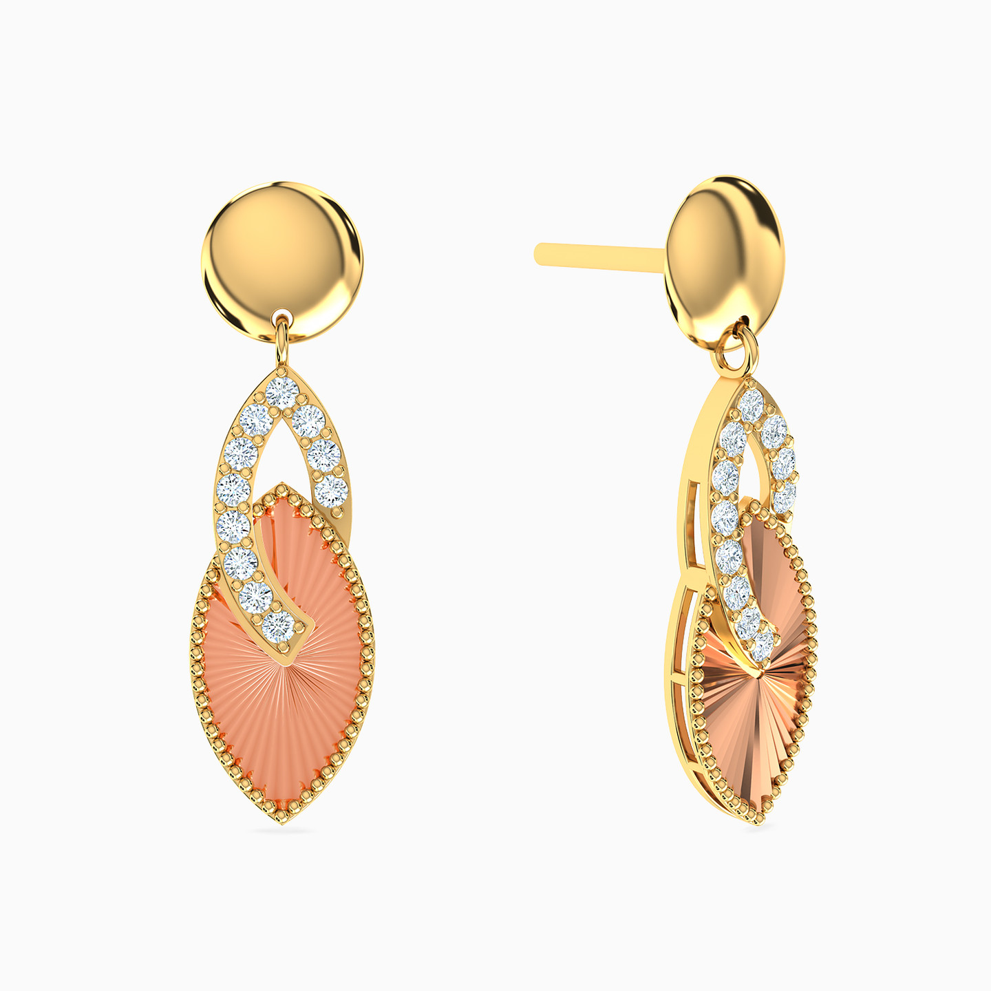 نصف طقم ذهب ماركيز عيار 21 قيراط مزين بأحجار الزركون (3 قطع) - 4 نصف طقم ذهب ماركيز عيار 21 قيراط مزين بأحجار الزركون (3 قطع) - 4