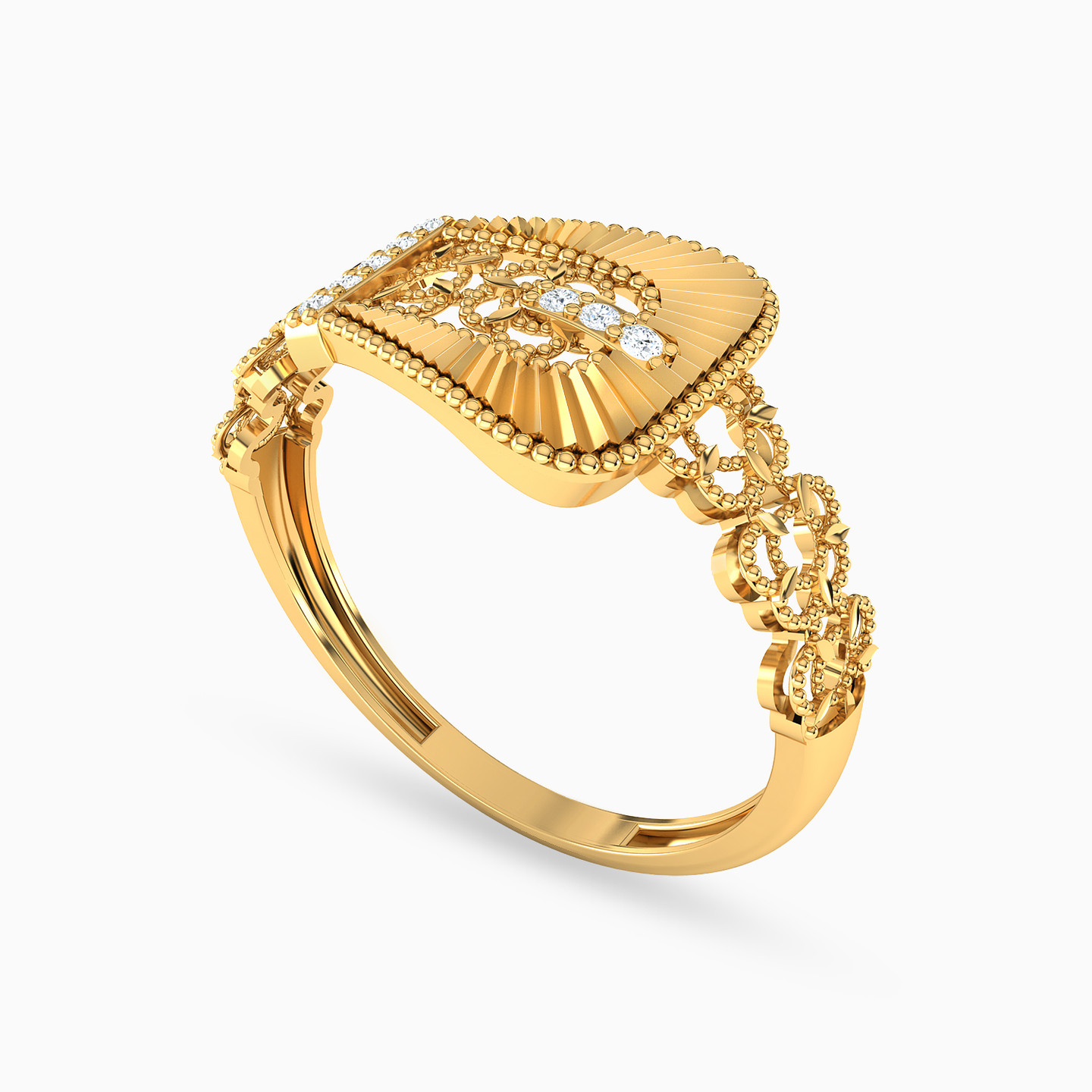 Cubic Zirconia Ring in 21K Gold - 2 Cubic Zirconia Ring in 21K Gold - 2