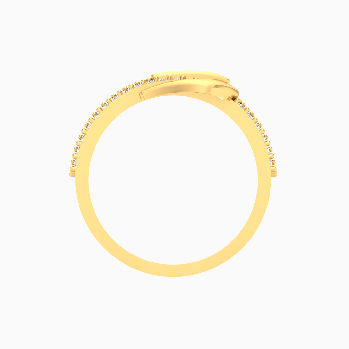 خاتم ذهب حزام عيار 18 قيراط مزين بأحجار الزركون - 3 خاتم ذهب حزام عيار 18 قيراط مزين بأحجار الزركون - 3