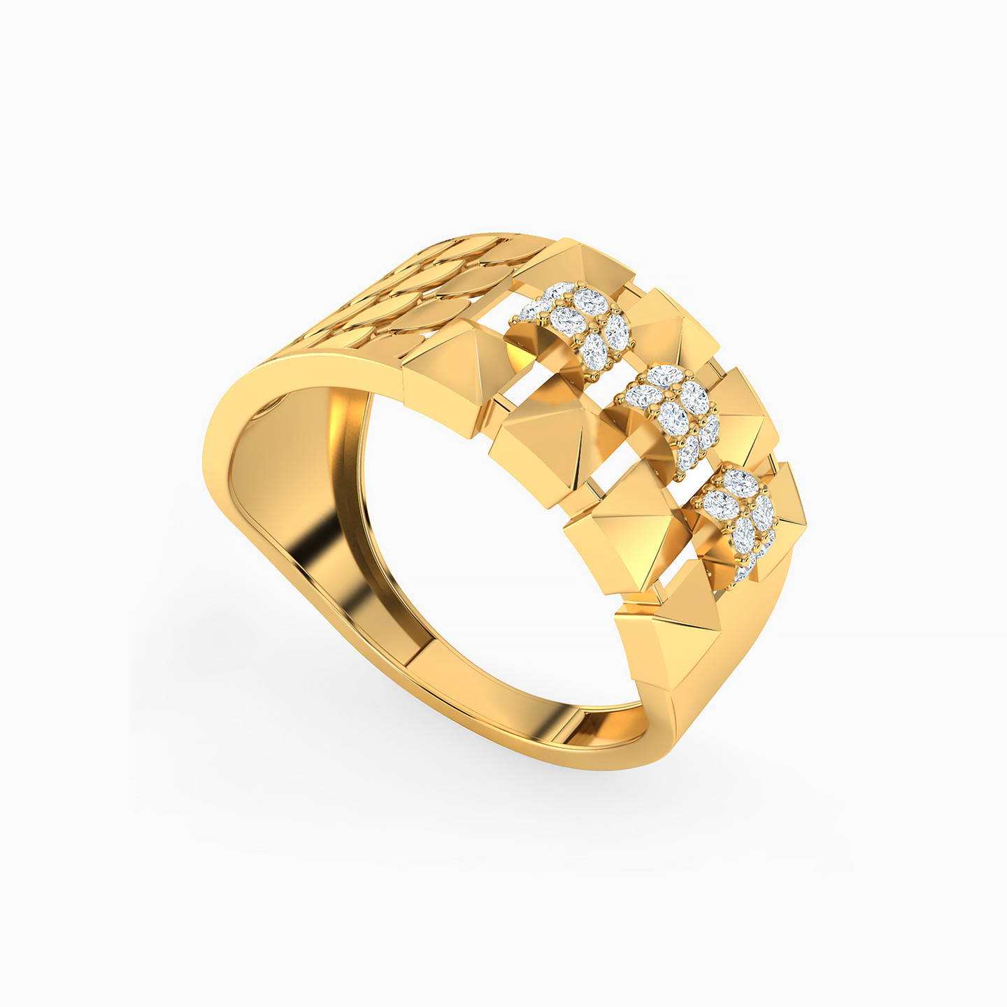 21K Gold Cubic Zirconia Statement Ring - 2