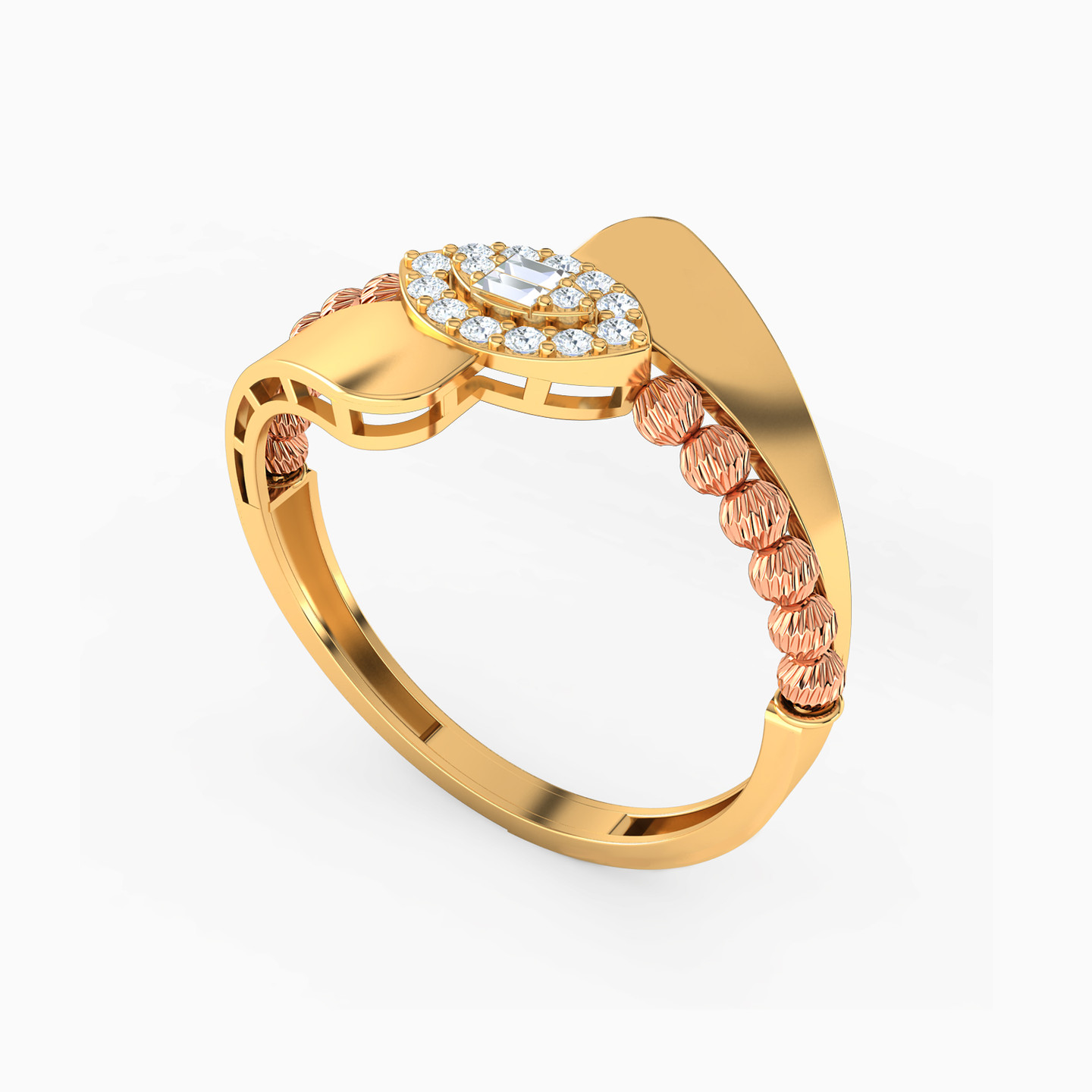 21K Gold Cubic Zirconia Statement Ring - 2