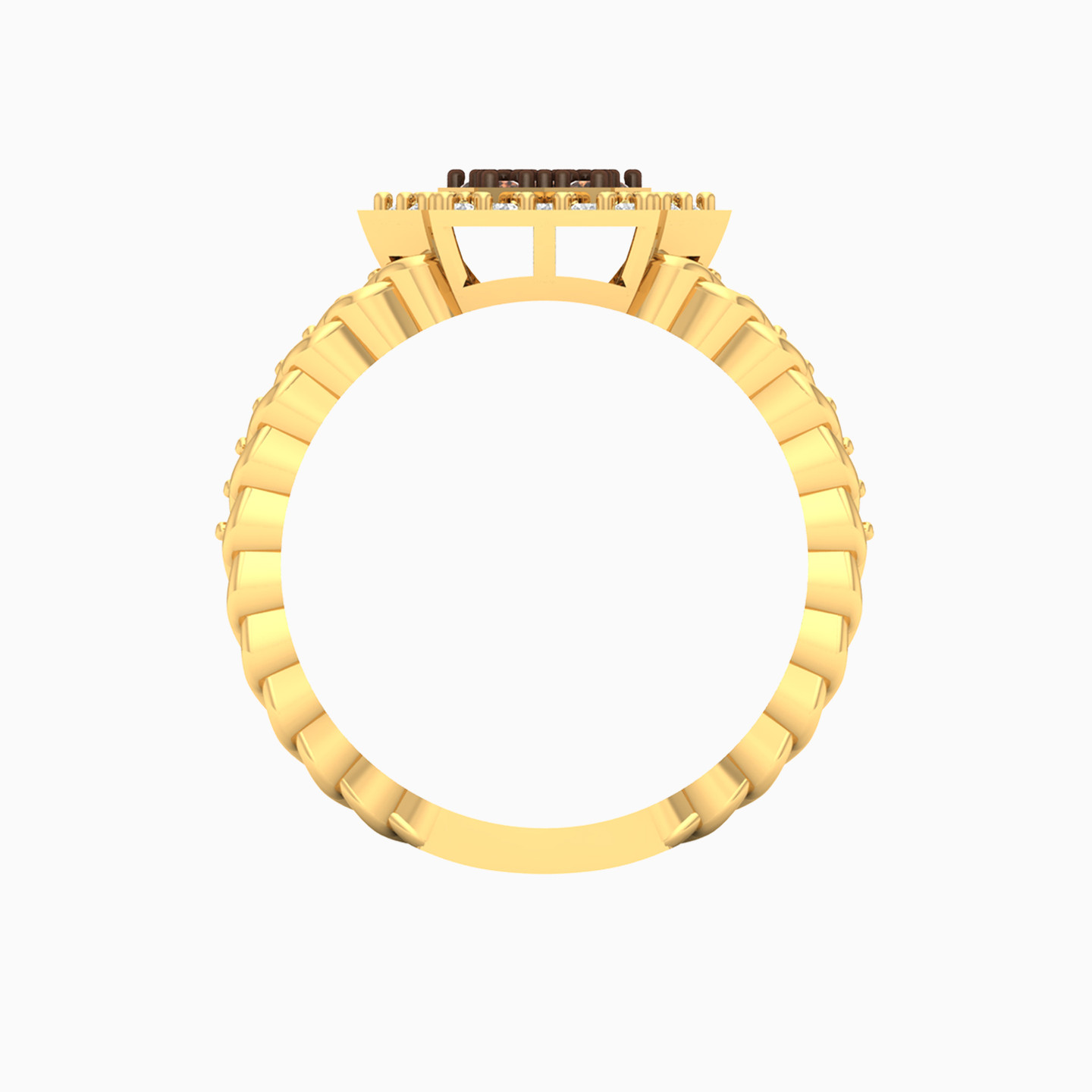 18K Gold Colored Stones Statement Ring - 3